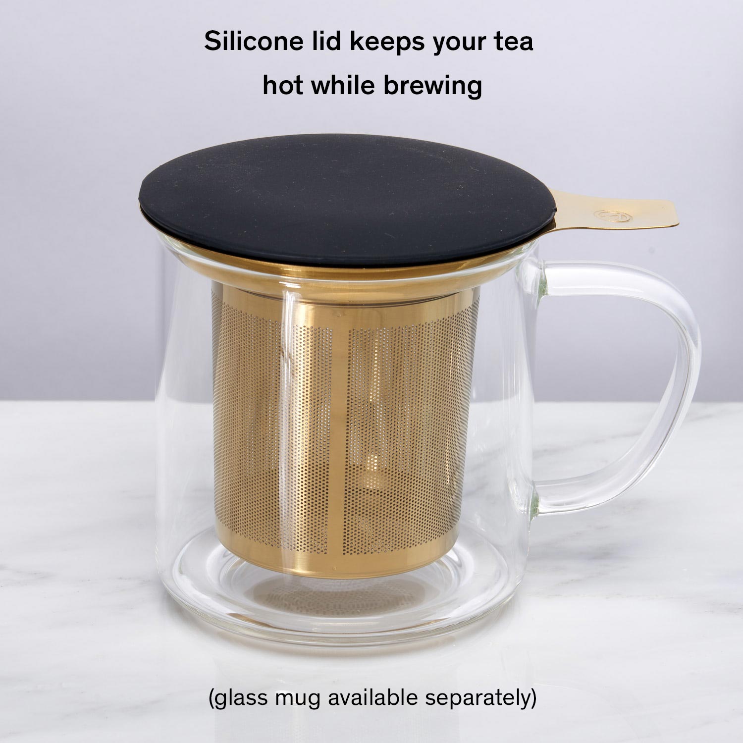 August Uncommon Tea stainless steel one-cup infuser for tea brewing, featuring a simple, innovative design replacing traditional tea balls.