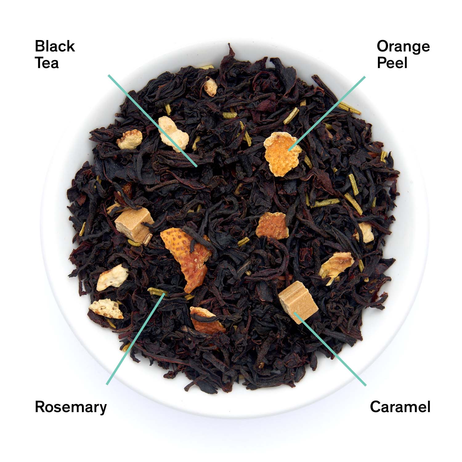 Black tea tin of August Uncommon's Gold Rush Orange Rosemary Caramel Black Tea in a 28-cup metal container.