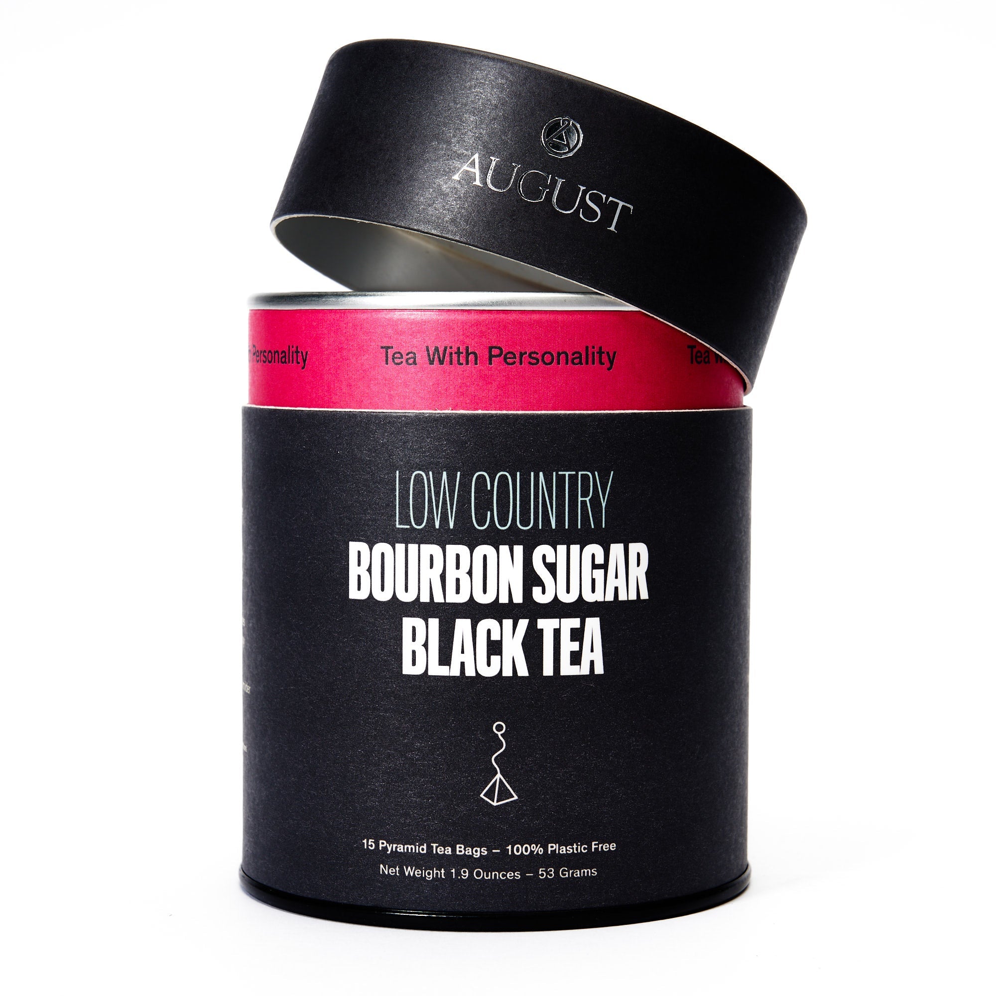 Box of Low Country black tea bags by August Uncommon Tea, featuring 15 tea bags for brewing rich, flavorful black tea.