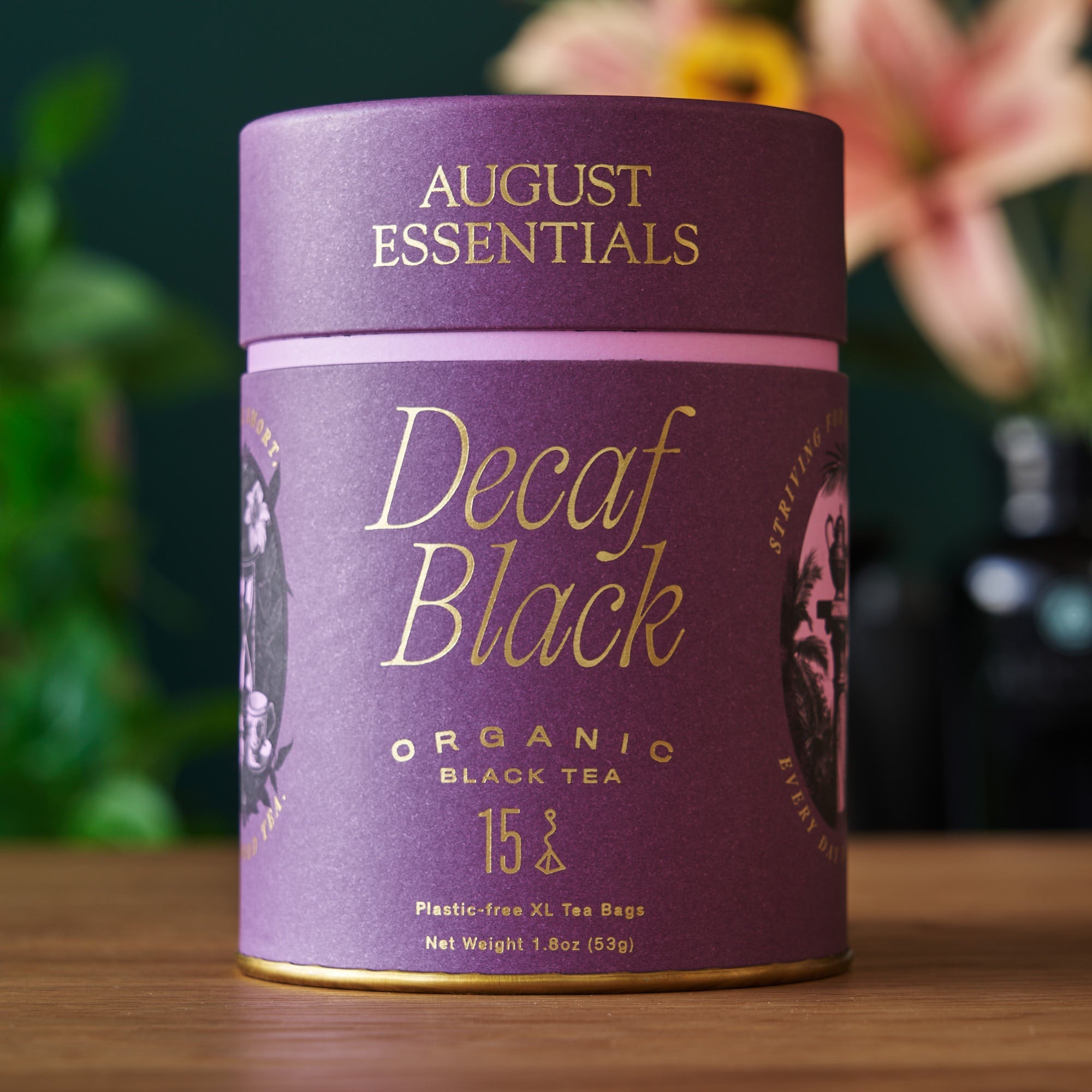 Assorted August Uncommon Tea All The Essentials tea bag bundle with various tea flavors in individual packets.