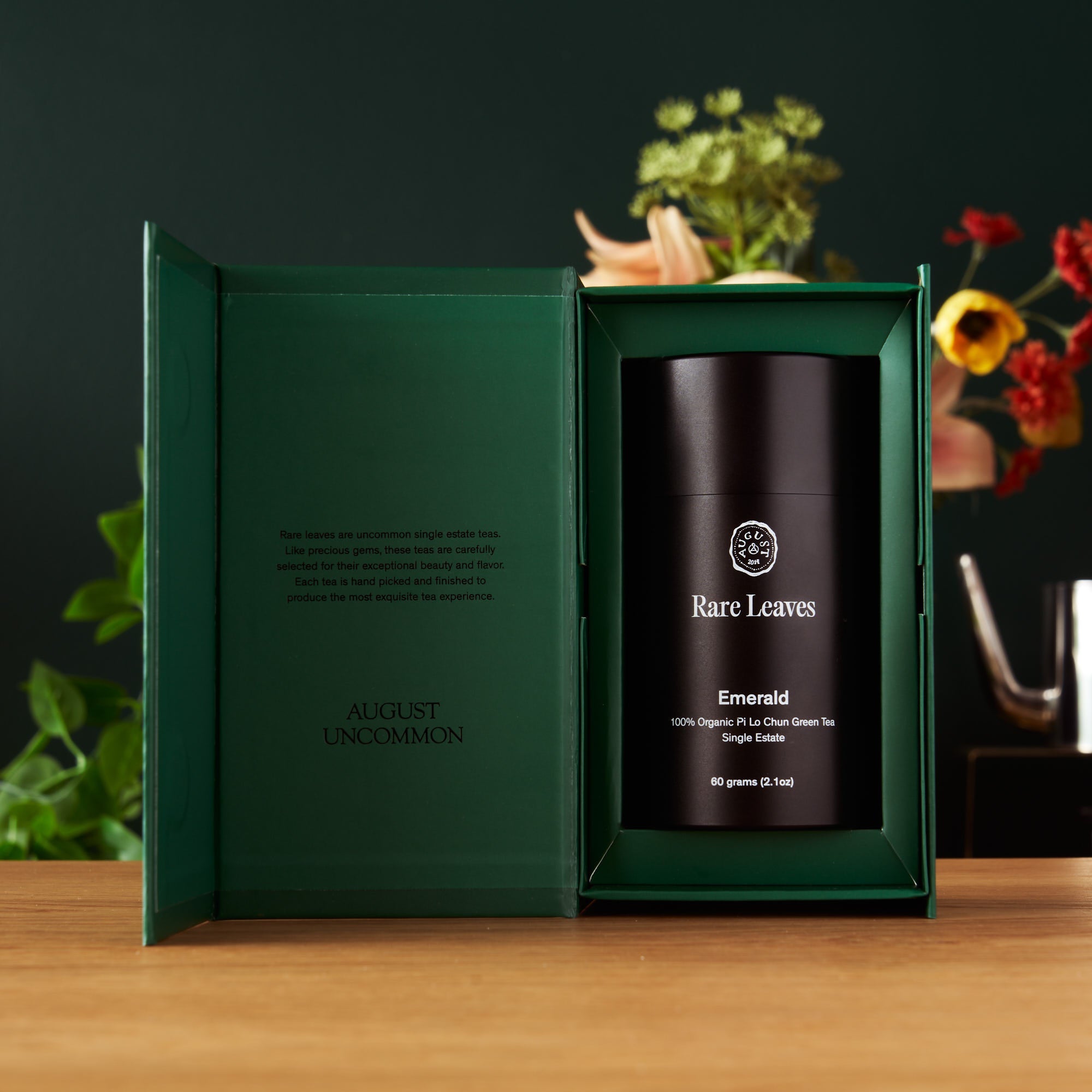 Luxury All The Rare Leaves single origin tea gift set bundle by August Uncommon Tea, featuring assorted premium tea leaves.