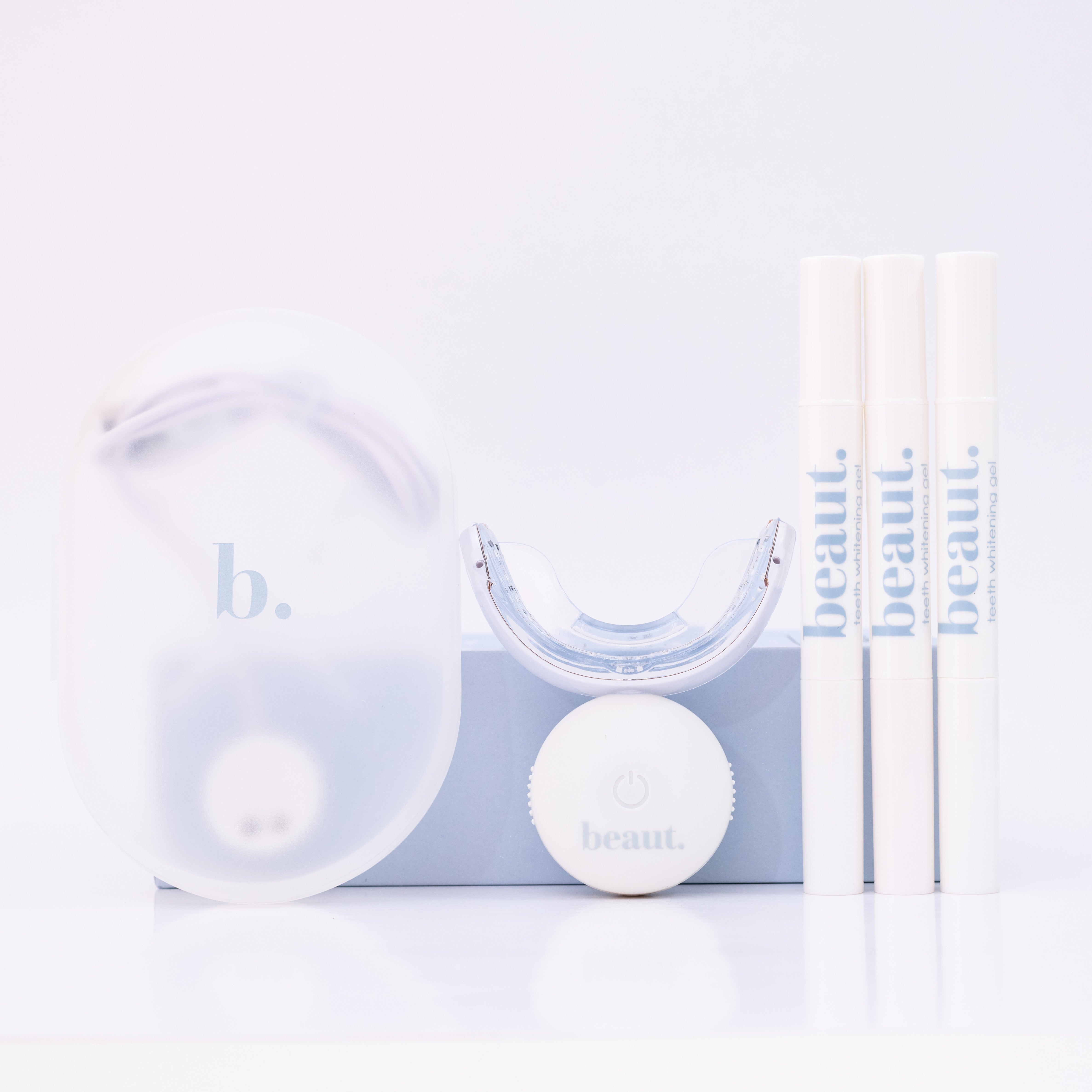 Beaut.beautyco Cozy Smile Kit featuring skincare products in a sleek design for a bright, healthy smile.
