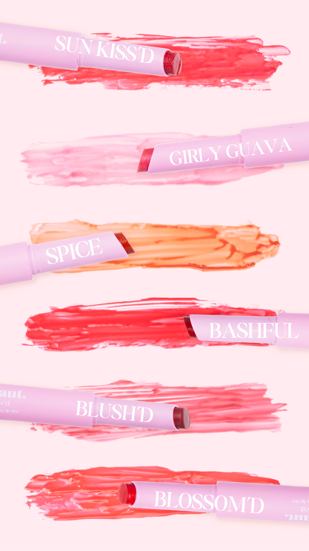 Beaut.beautyco Lip Luv’d in Sunkiss D, close-up of the tinted lip balm with a smooth, glossy finish.