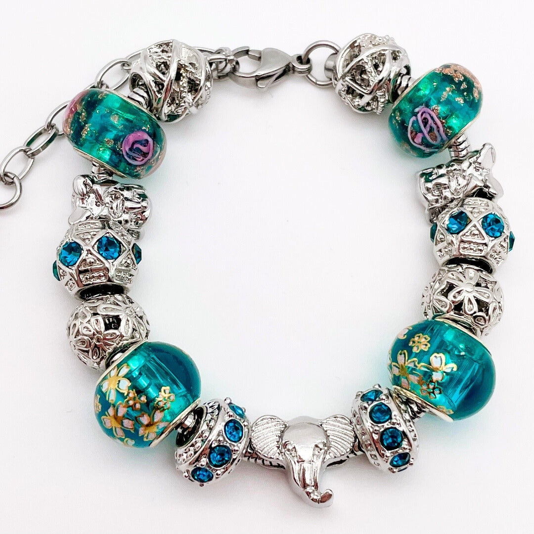 Silver Elephant Love Bracelet by Bella's Yard featuring a detailed elephant charm on a delicate chain.