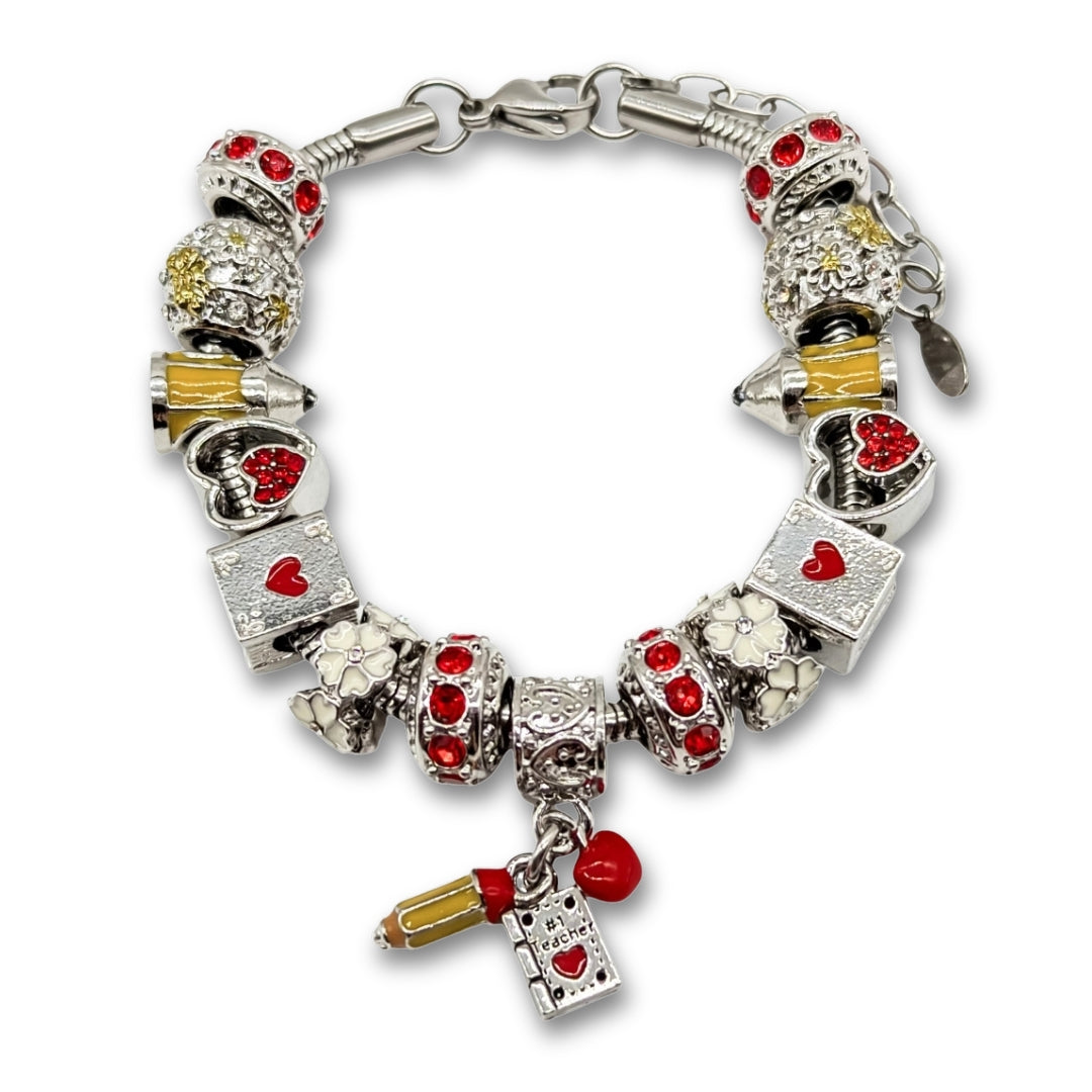 Elegant Bella's Yard Heart of a Teacher bracelet featuring a charming heart charm on a delicate chain.