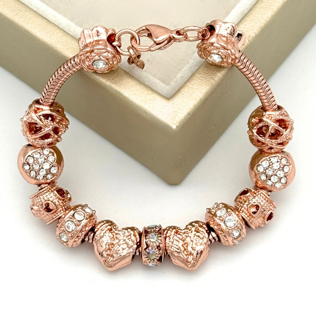 Rose gold angel wing bracelet from Bella's Yard, featuring delicate wing design and adjustable chain, stylish jewelry accessory.