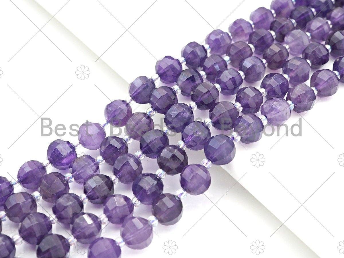 Natural round amethyst beads, 10mm, on a full 15.5-inch strand, genuine amethyst, high-quality beads from Bestbeads&Beyond.