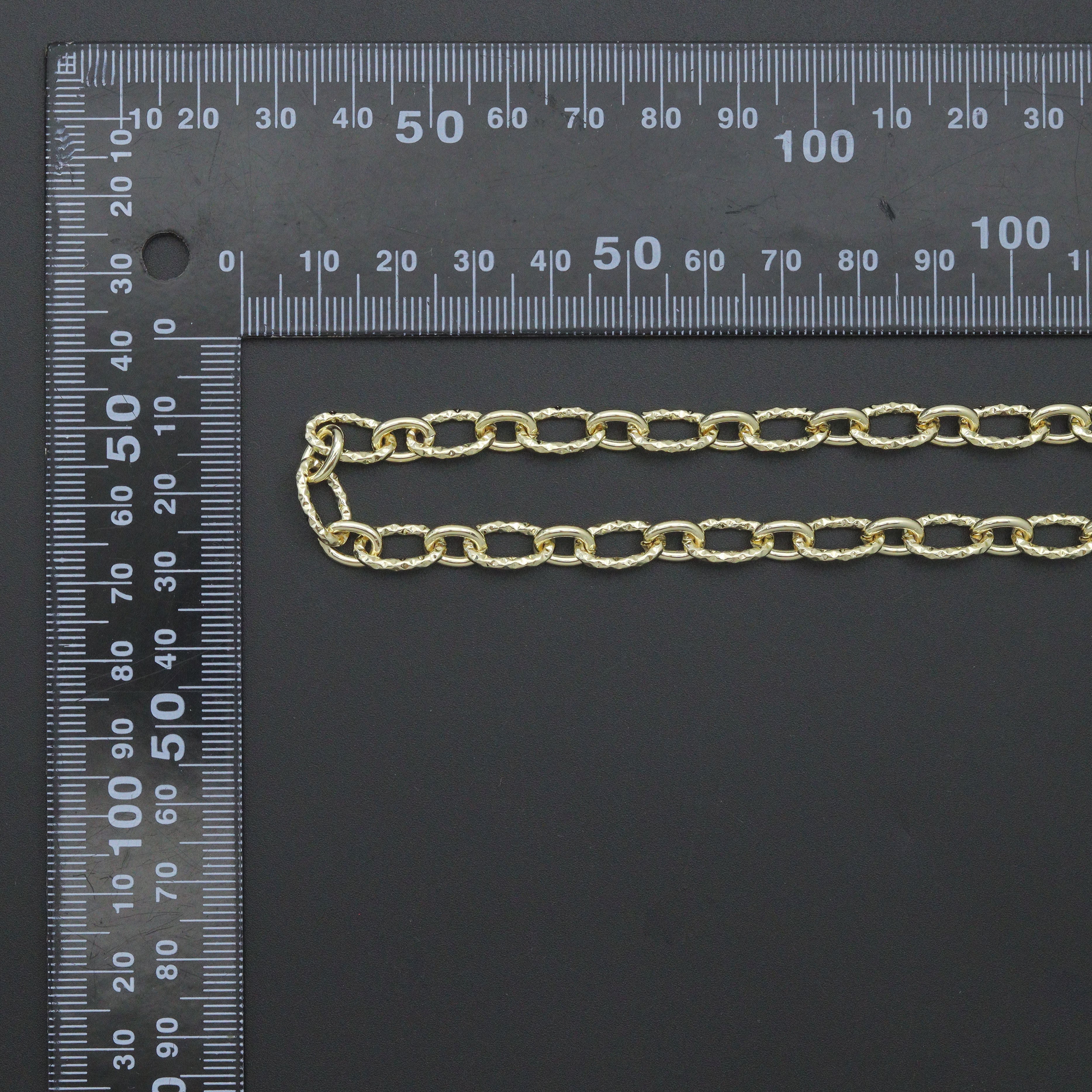 Wholesale hammered oval link chain by Bestbeads&Beyond, 1 foot length, jewelry chain with textured hammered finish.