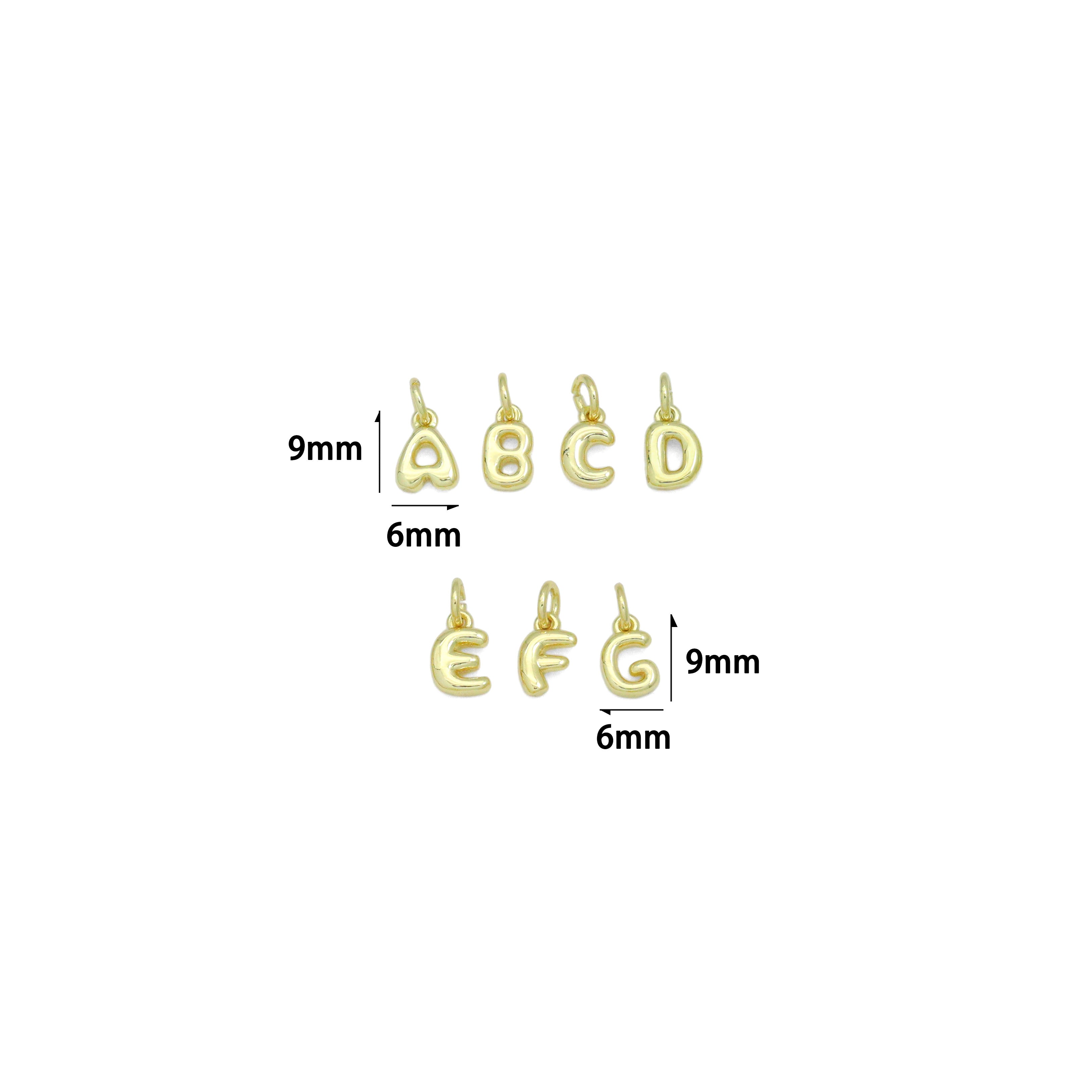 Small Bubble Initial Charm Pendant from Bestbeads&Beyond, alphabet initial charm with bubble design, 26-piece set, SKU LX894.