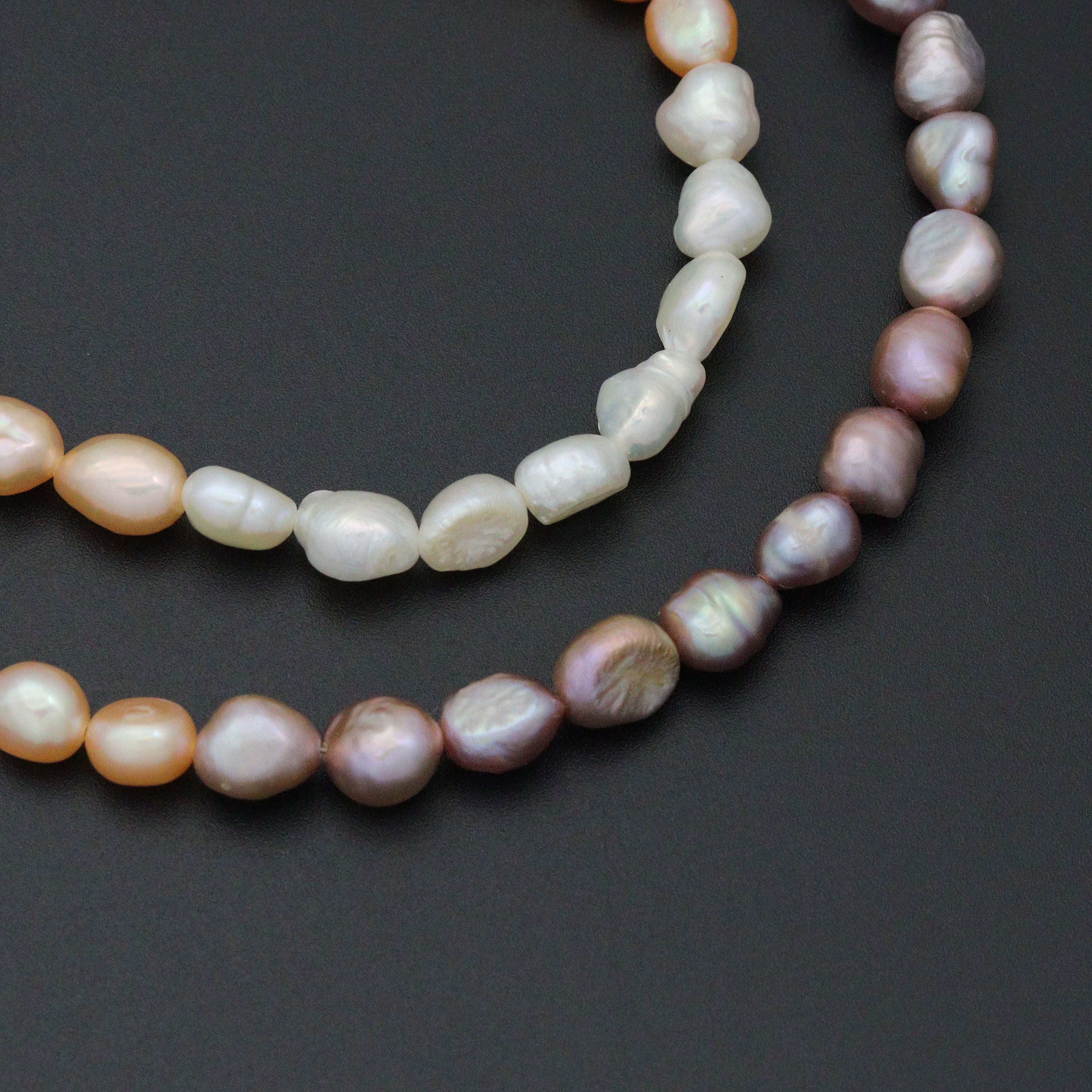 Multicolor freshwater pearl jewelry set featuring a necklace and bracelet from Bestbeads & Beyond, SKU EF805.