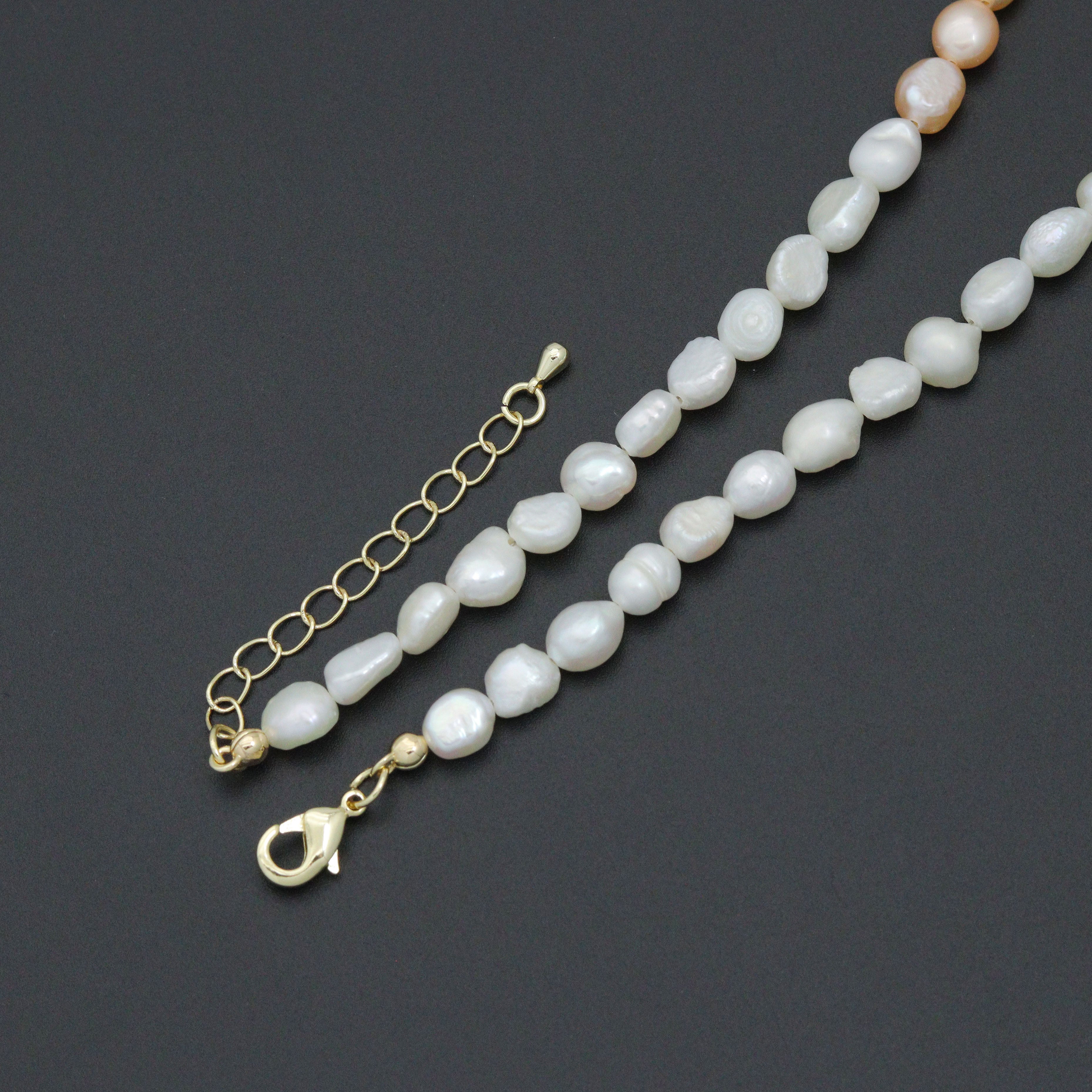 Multicolor freshwater pearl jewelry set including a necklace and bracelet by Bestbeads&Beyond, featuring elegant pearl strands.