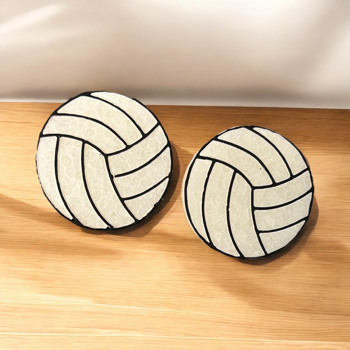 Set of Bug & Bean Freshies volleyball vent clips and magnets featuring colorful volleyball designs for car interior decoration.