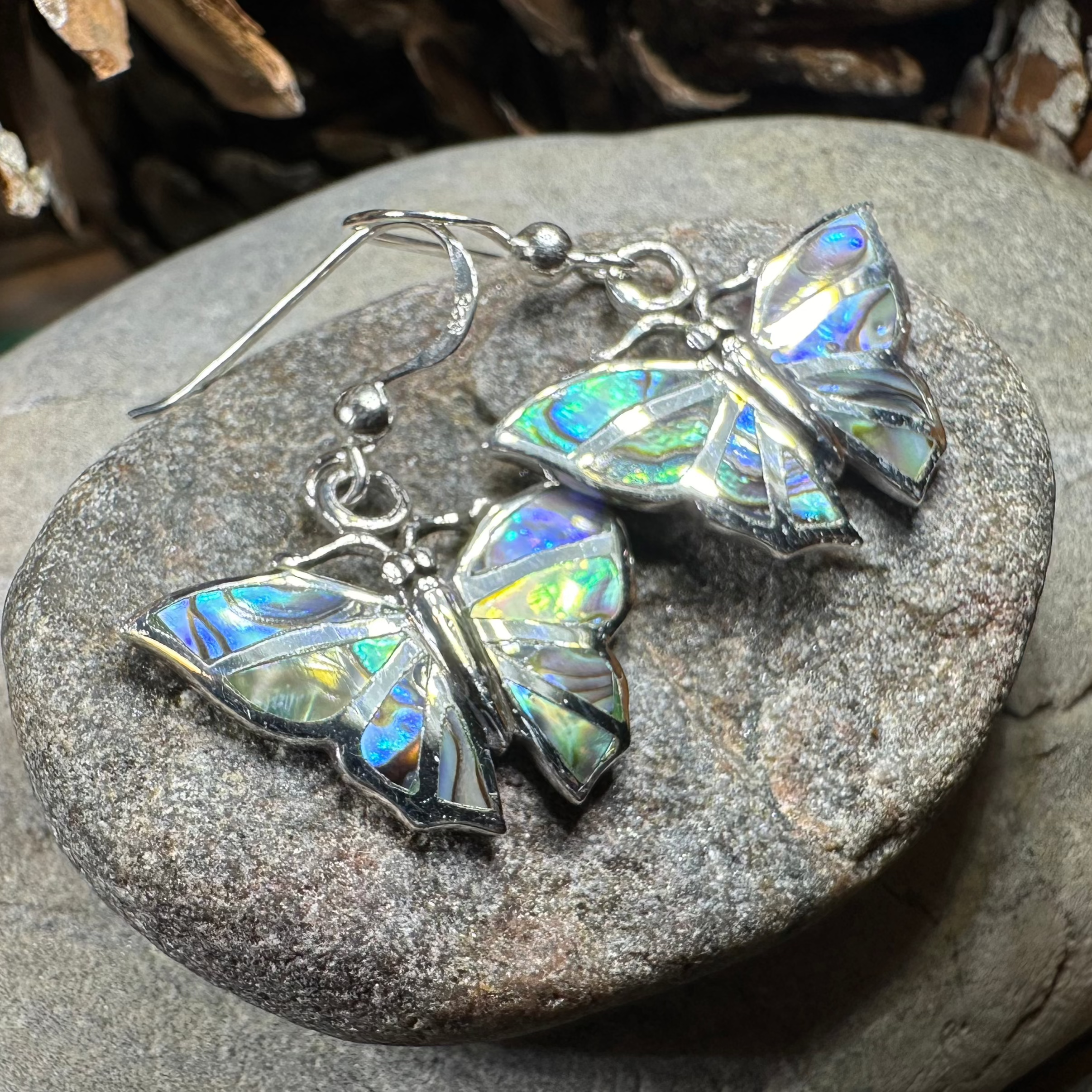 Celtic Crystal Design Jewelry Josseline Butterfly Dangle Earrings with intricate crystal details and elegant butterfly motifs