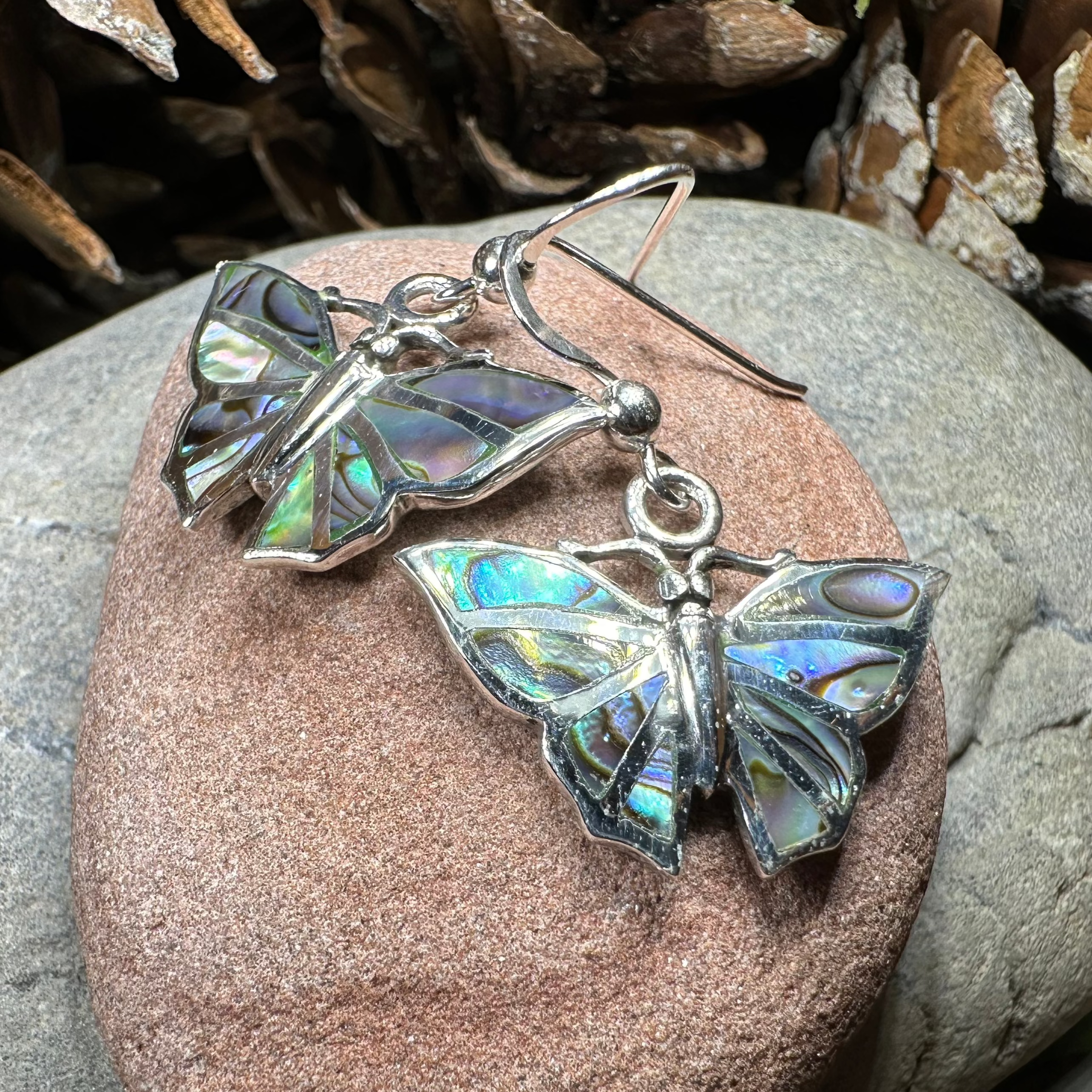 Celtic Crystal Design Jewelry Josseline Butterfly Dangle Earrings with intricate butterfly and Celtic-inspired details