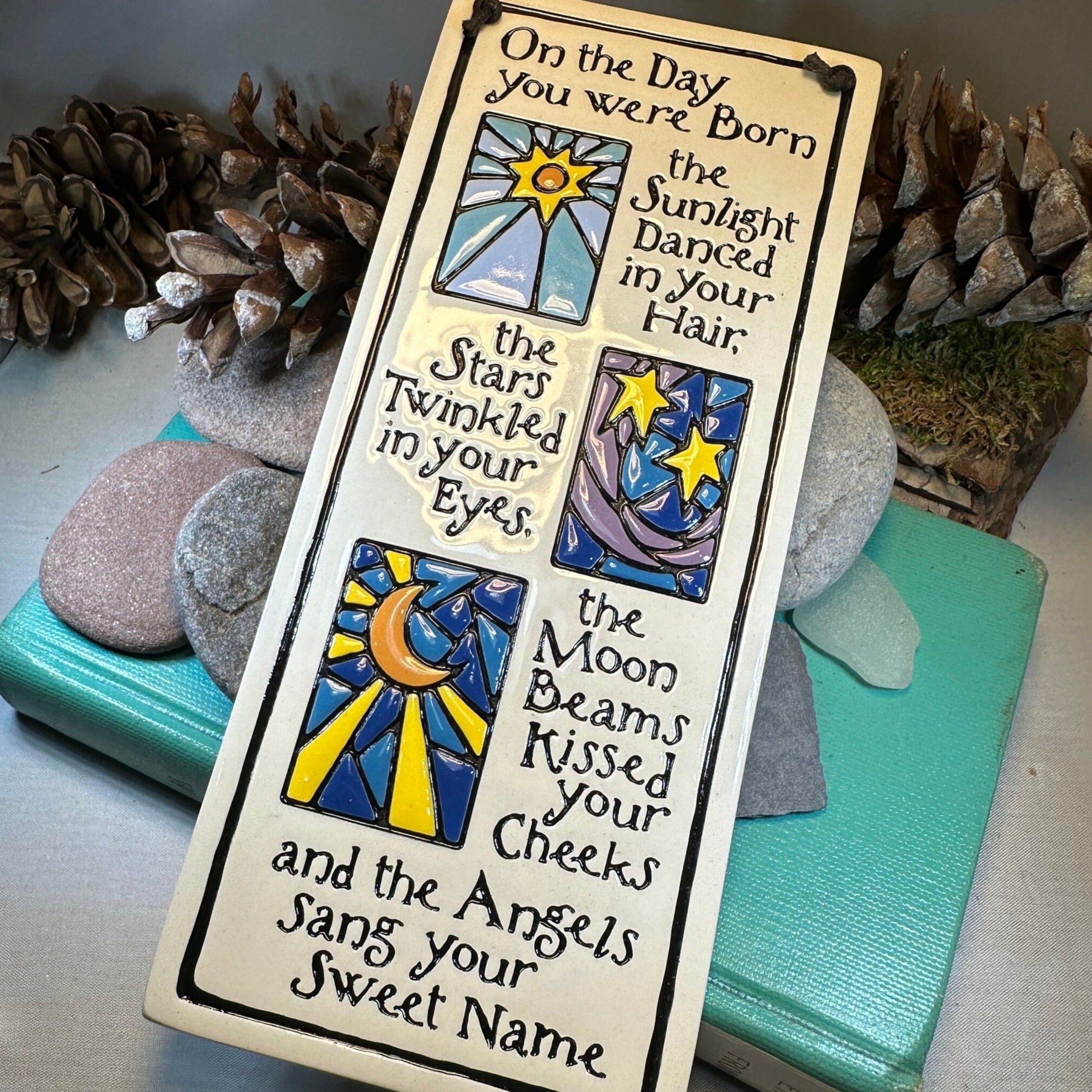 Celtic Crystal Design Jewelry birthday ceramic wall art with intricate Celtic patterns, ideal as a thoughtful gift.