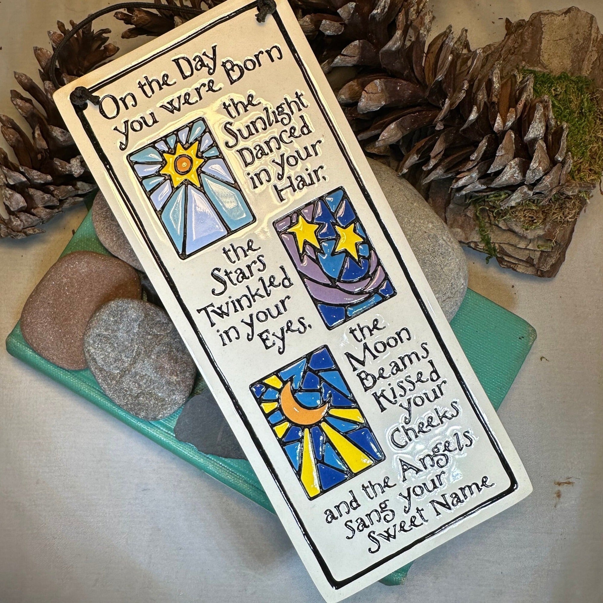 Celtic Crystal Design Jewelry birthday ceramic wall art with intricate Celtic patterns, ideal for gift or wall decor.