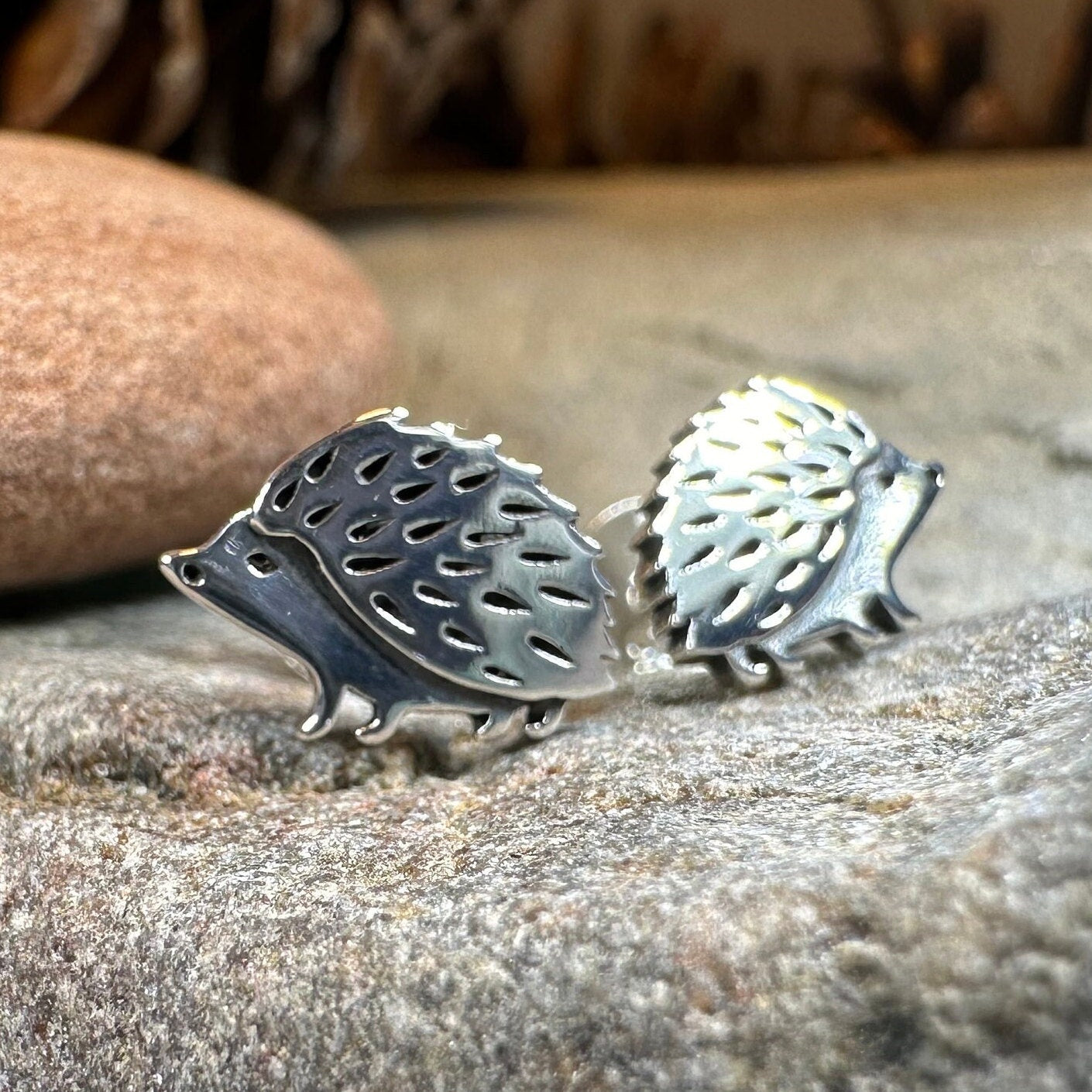 Celtic Crystal Design Jewelry hedgehog post earrings featuring detailed metalwork and crystal accents for a charming look.