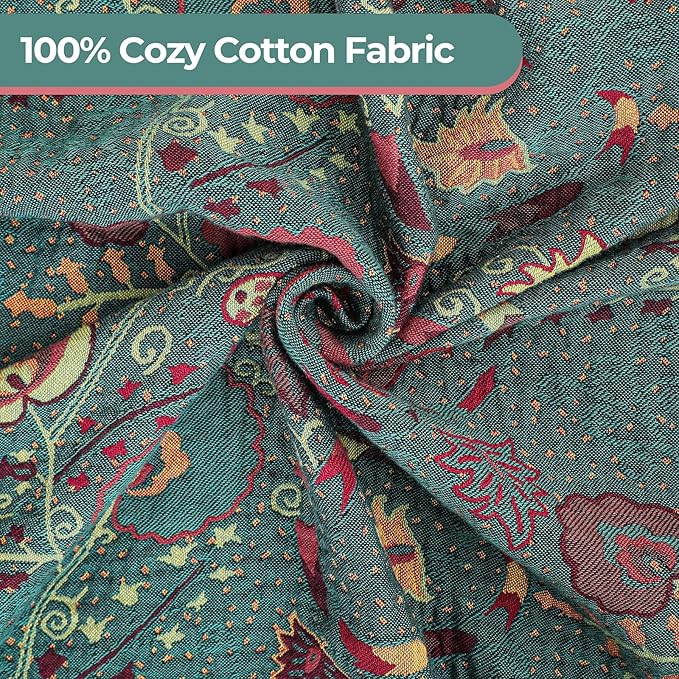 CozyNest Decor boho throw blanket for bed, 60x80 inches, floral printed ultra cotton, breathable farmhouse decor for sofa or bed.