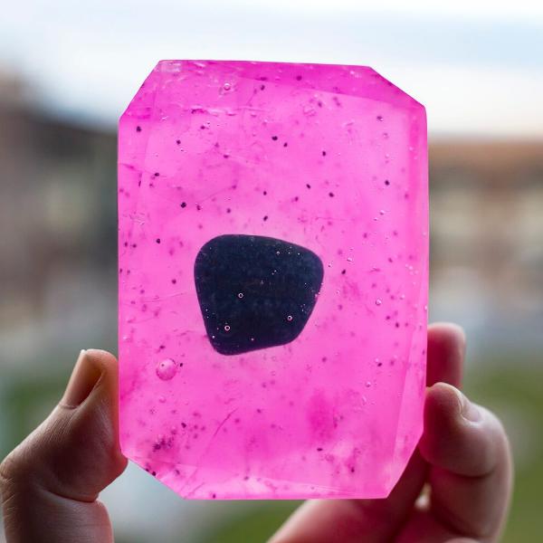 Crystal Irie Fountain of Youth crystal soap bar with clear, smooth texture, showcasing its elegant, translucent design.