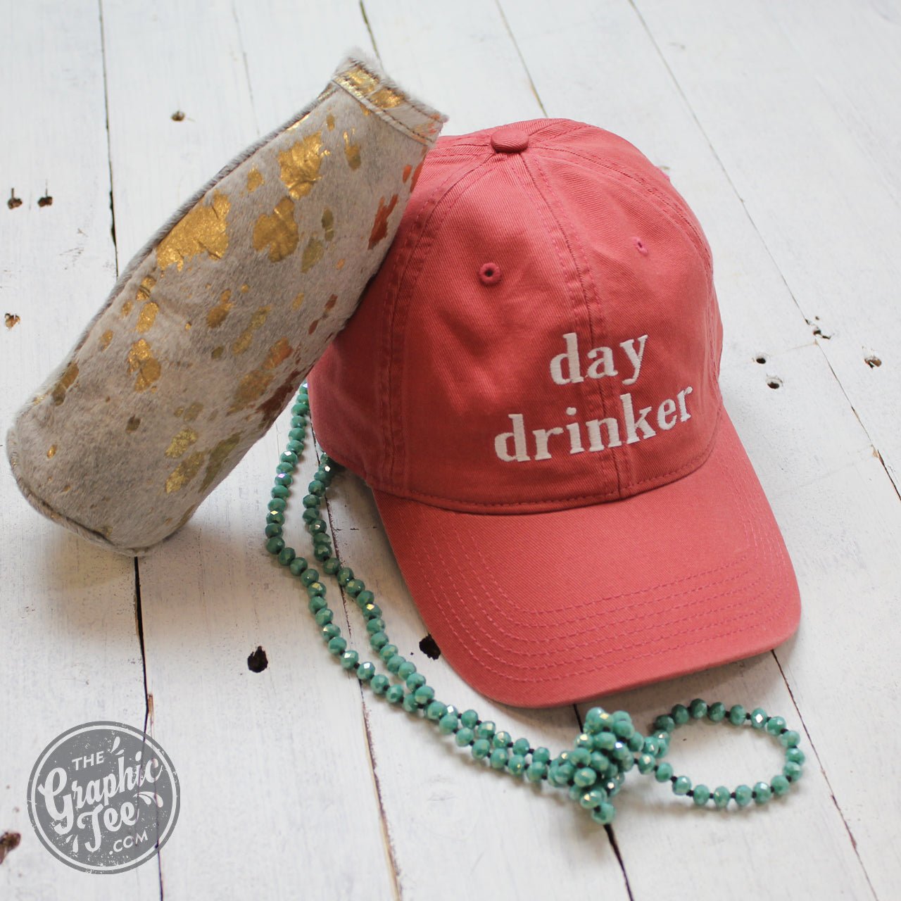 Nantucket Red relaxed twill dad hat by The Graphic Tee featuring a casual, curved brim and adjustable strap.