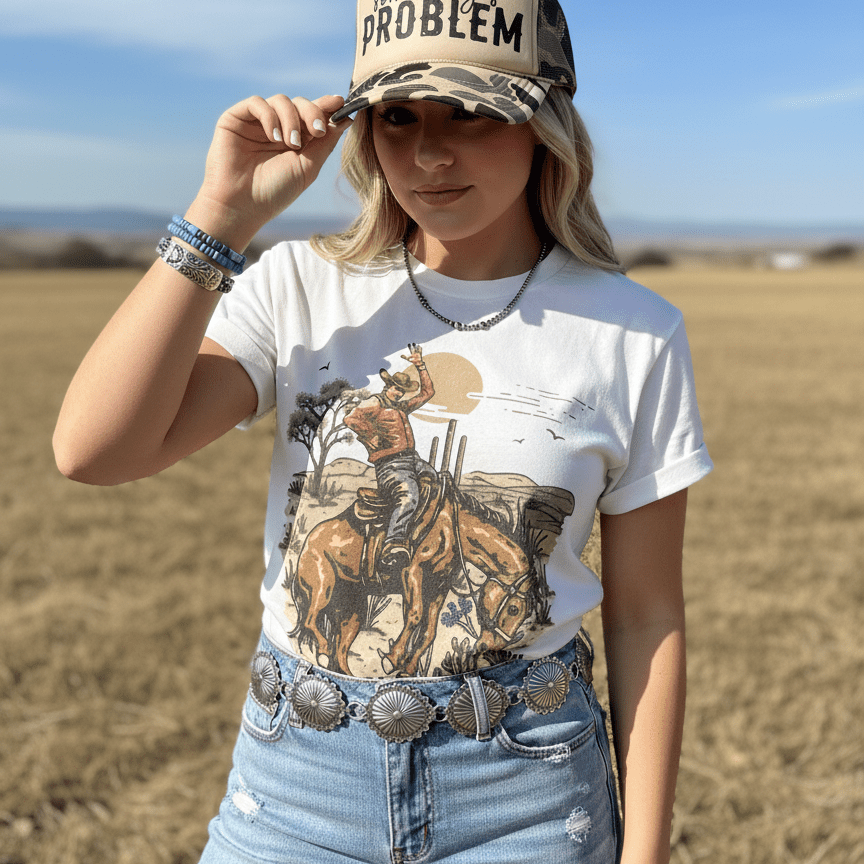 Wild Junkie Desert Spirit graphic tee featuring desert landscape and spiritual design on soft cotton fabric.