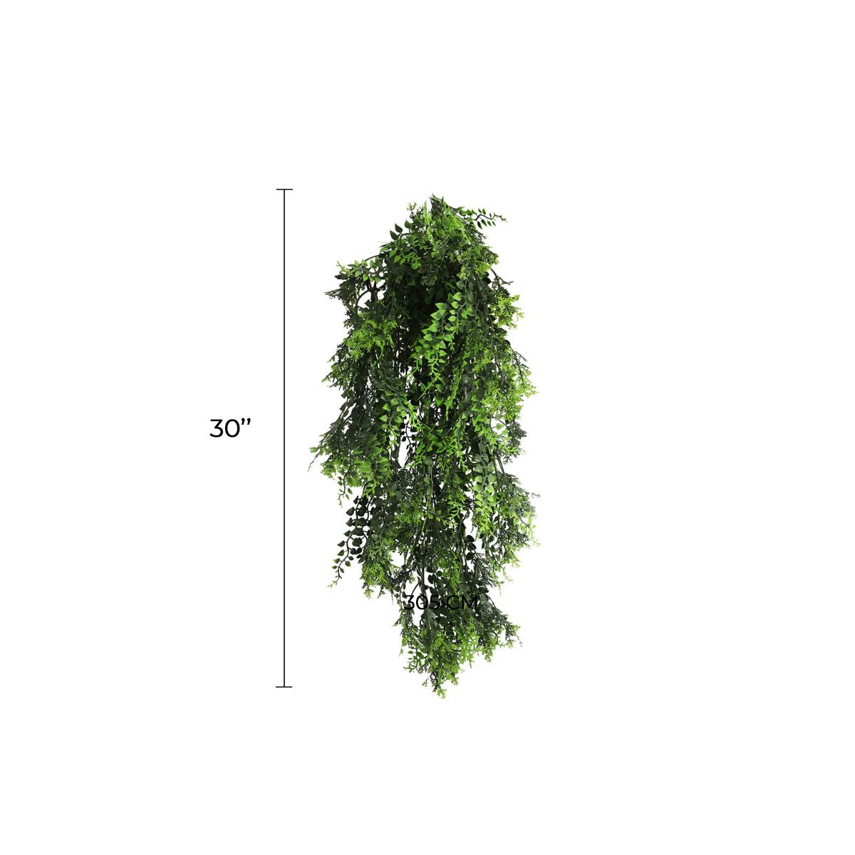 Set of 10 Mediterranean Fern Vines, UV resistant artificial hanging plants, 8.6x30 inches, fire-rated, from Designer Plants USA