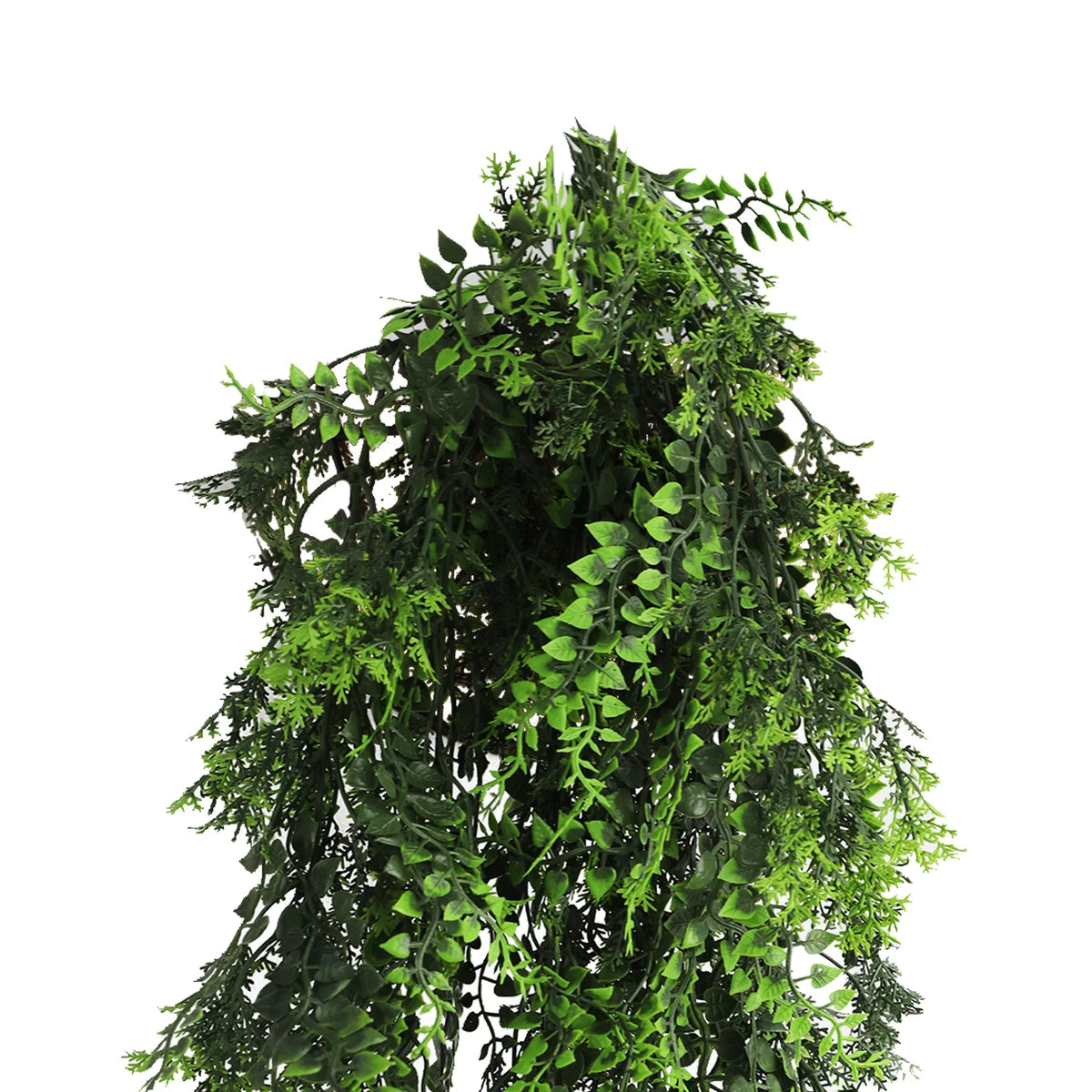 Artificial Mediterranean Fern Vine hanging plant by Designer Plants USA, UV resistant, 8.6x30 inches, fire-rated NFPA701 for outdoor use