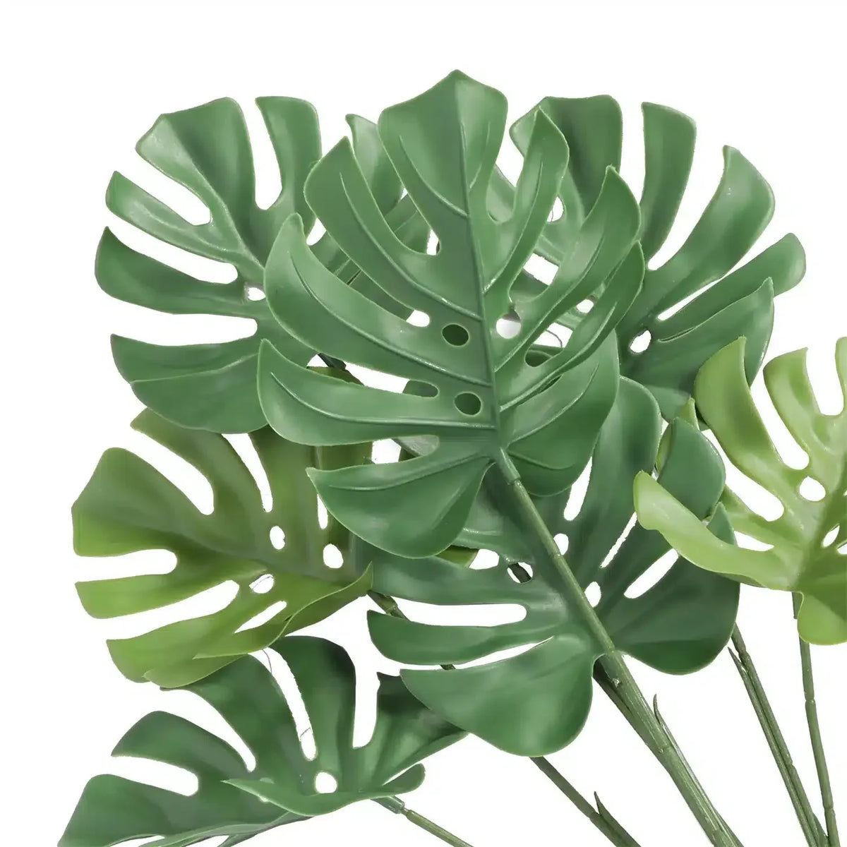 Artificial Monstera Split Leaf Philodendron plant stem, 24 inches, UV resistant, perfect for hanging plants and decorative indoor displays.