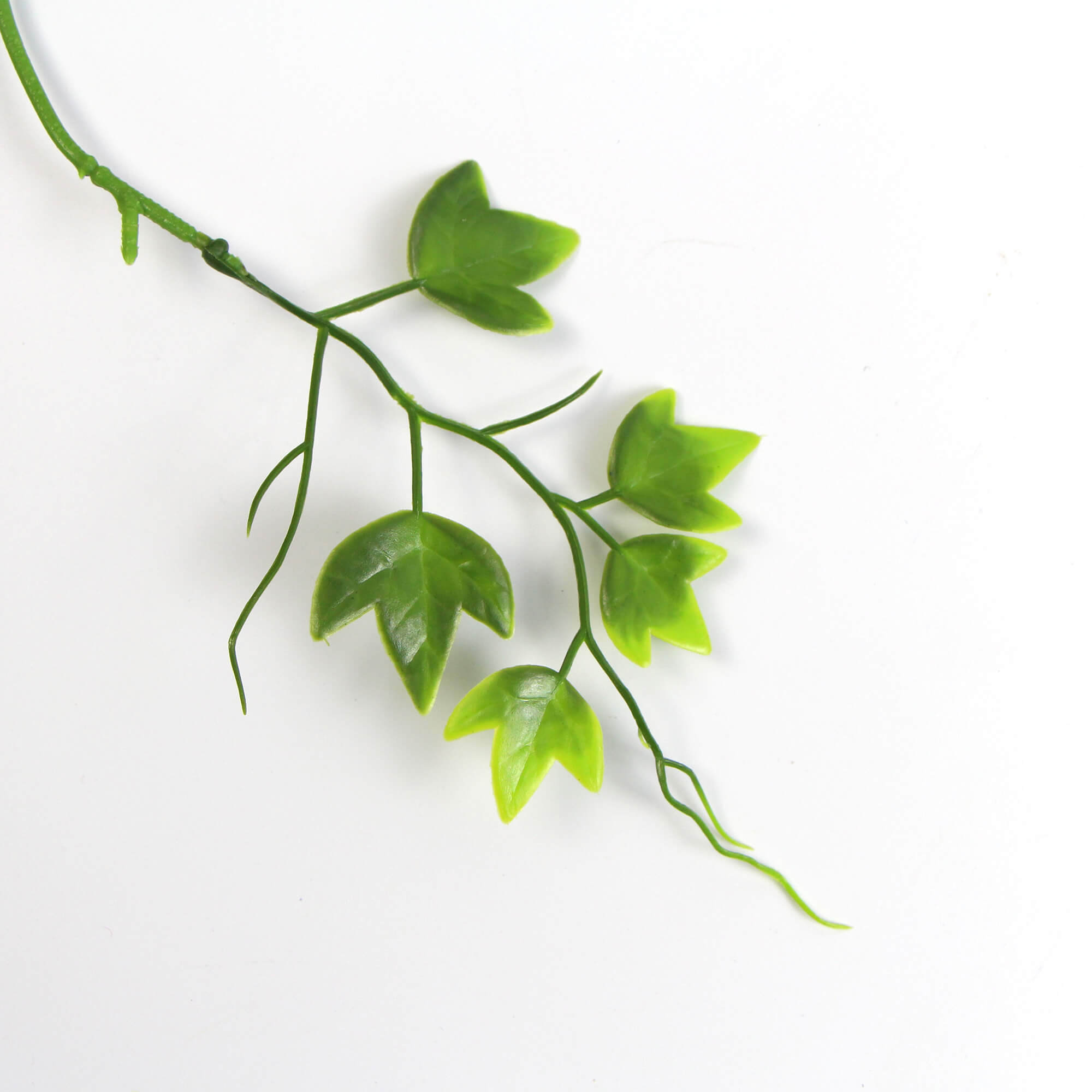 Two-tone bright tipped ivy artificial hanging bush with mixed green faux leaves, UV resistant, 31 inches tall from Designer Plants USA.