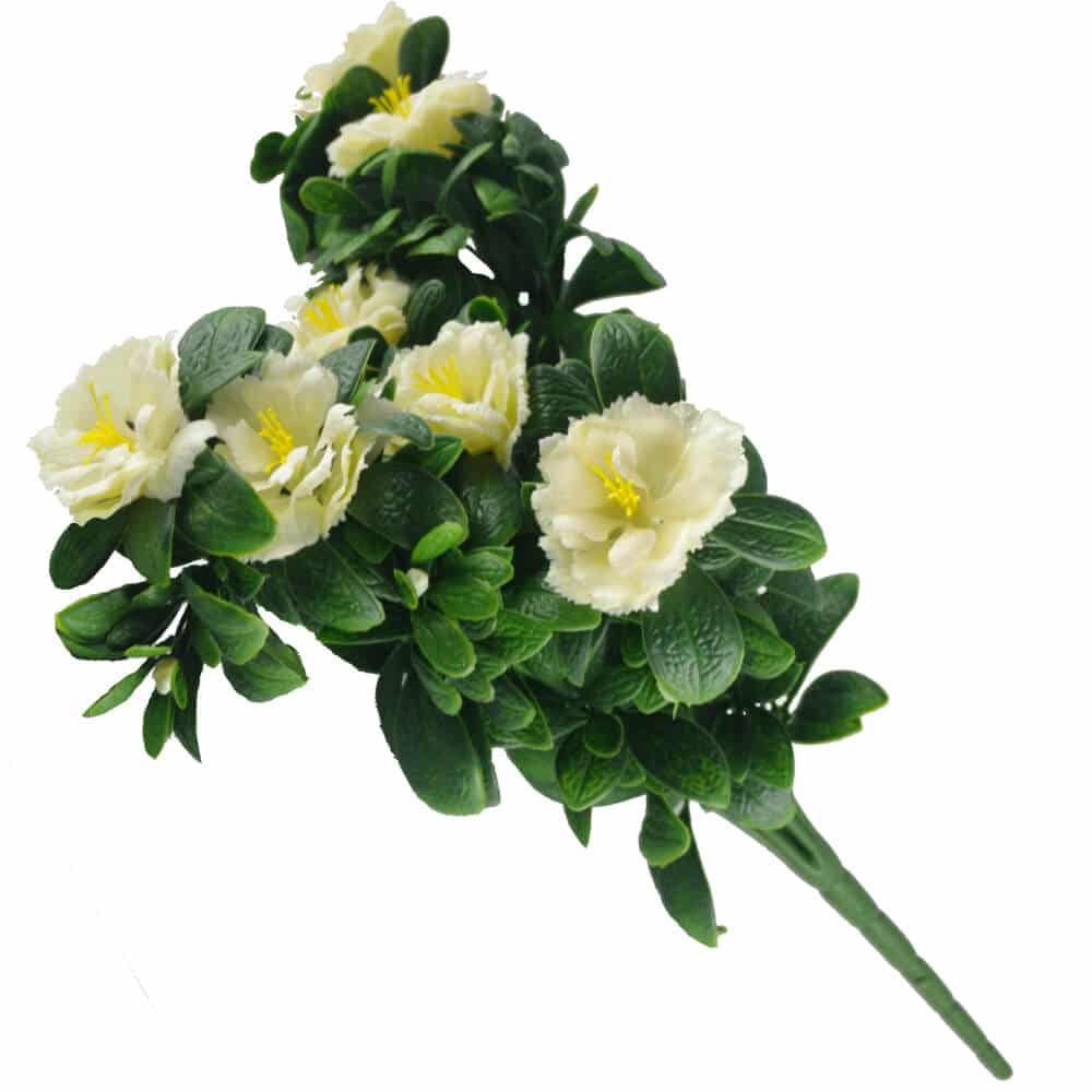 Artificial white rose bunch hanging plant, 18-inch UV-resistant floral decoration by Designer Plants USA, with realistic white roses.
