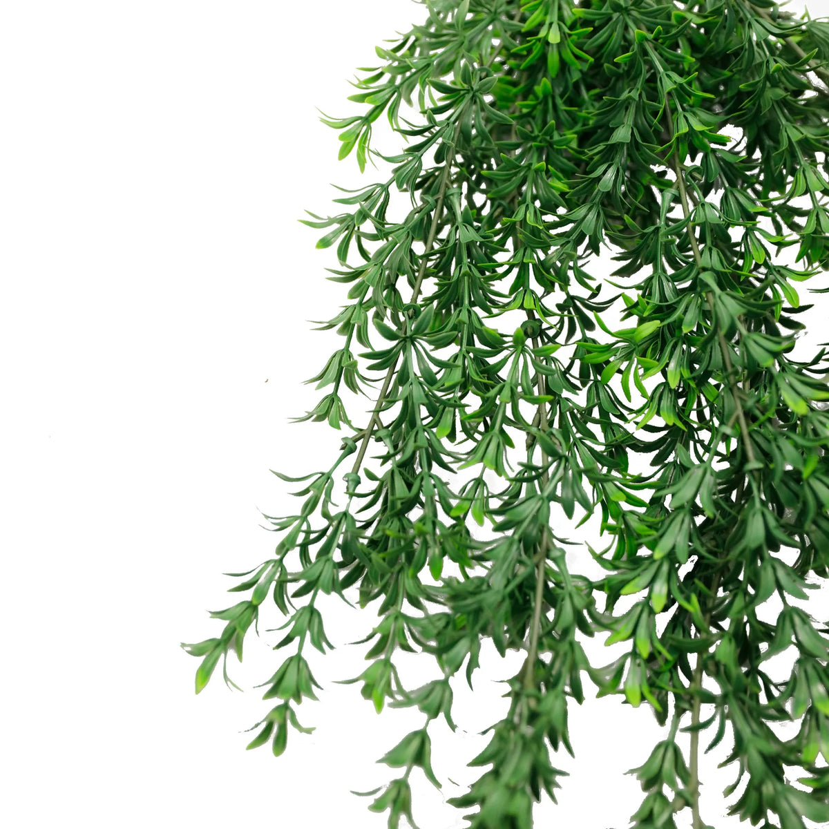 Artificial willow leaf garland from Designer Plants USA, 7.1x30 inches, UV resistant, fire-rated, ideal for hanging plant decor.