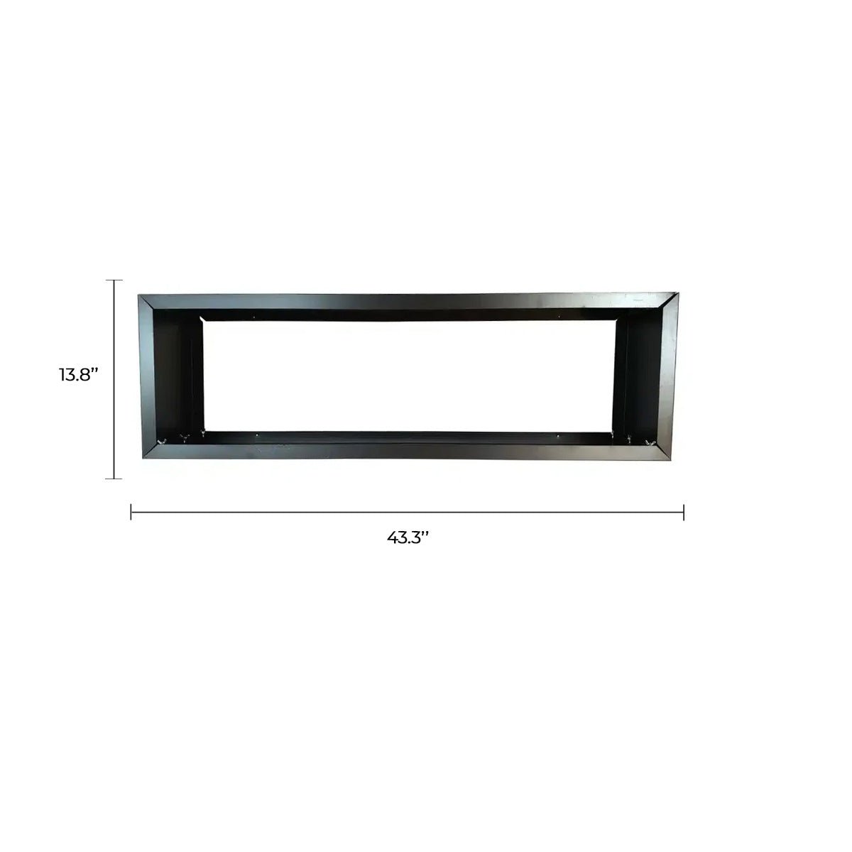 Black metal planter for artificial hedges, medium size with open base, by Designer Plants USA, ideal for outdoor or indoor garden displays.