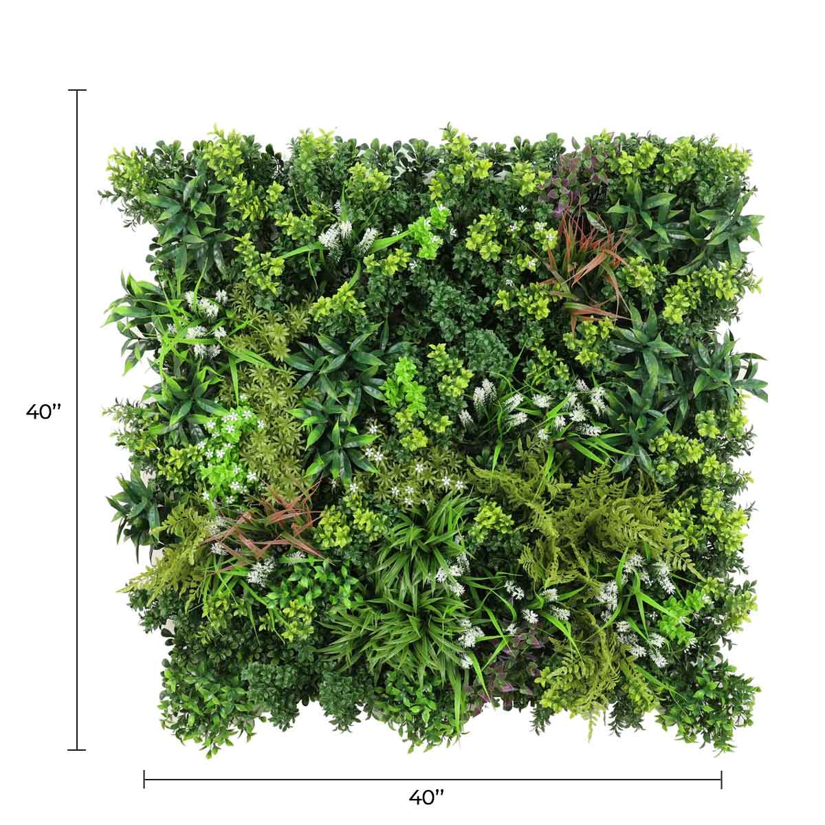 Amazon Jungle artificial vertical garden wall panel by Designer Plants USA, UV resistant, 40x40 inches, lush green living wall display.