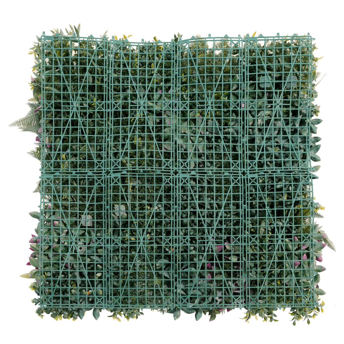 Artificial vertical garden panel with lush green ferns, 40x40 inch Designer Plants USA living wall for UV-resistant, commercial-grade use.