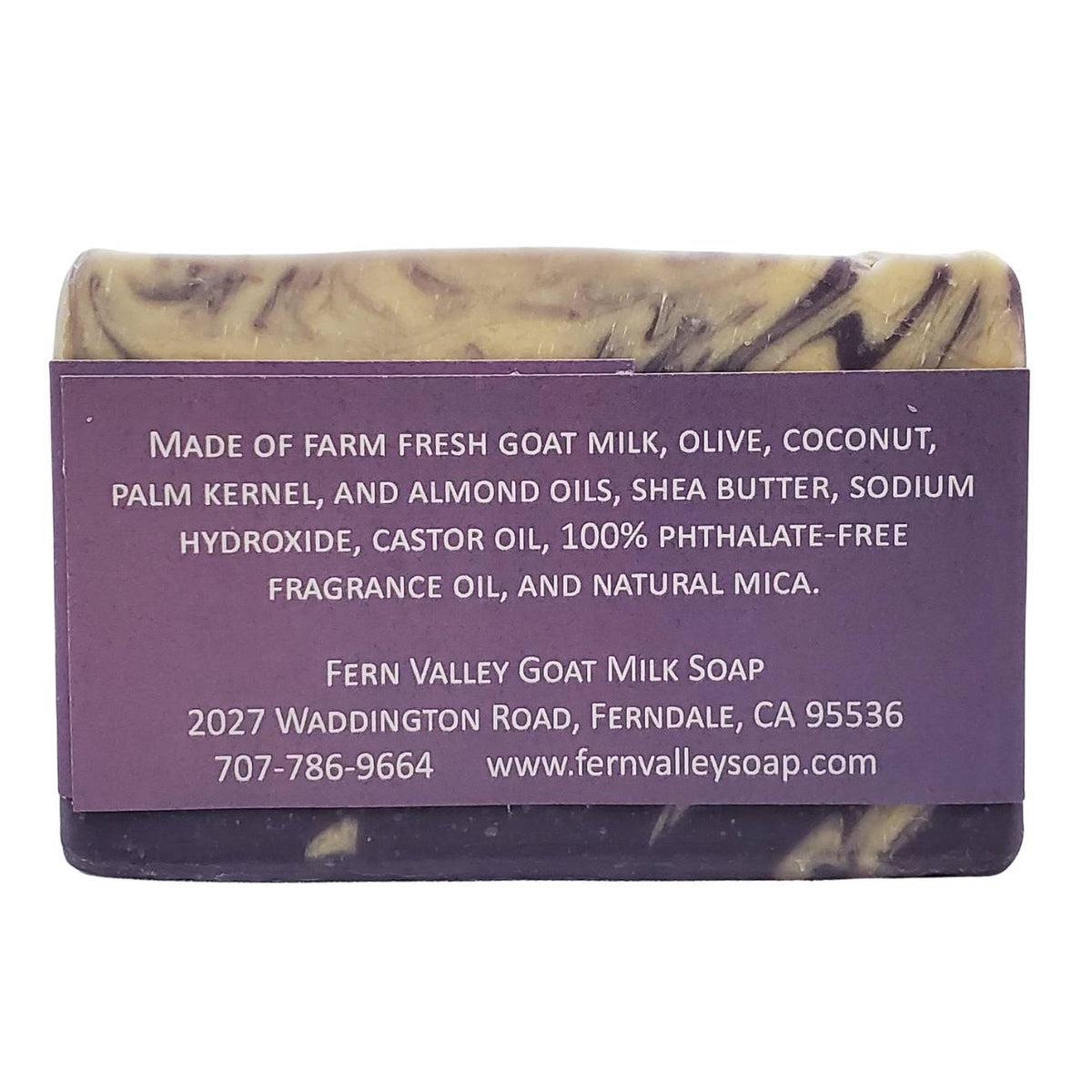 Fern Valley Soap Cherish goat milk soap with a delicate floral scent, shown in a bar with creamy white texture and floral packaging.