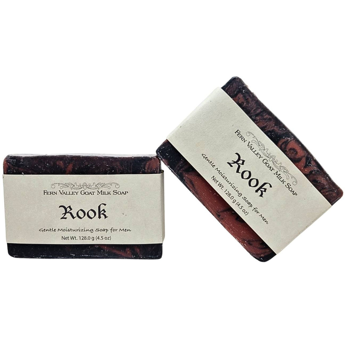 Fern Valley Soap Rook goat milk soap bar, moisturizing men's soap with natural goat milk for gentle skin cleansing.