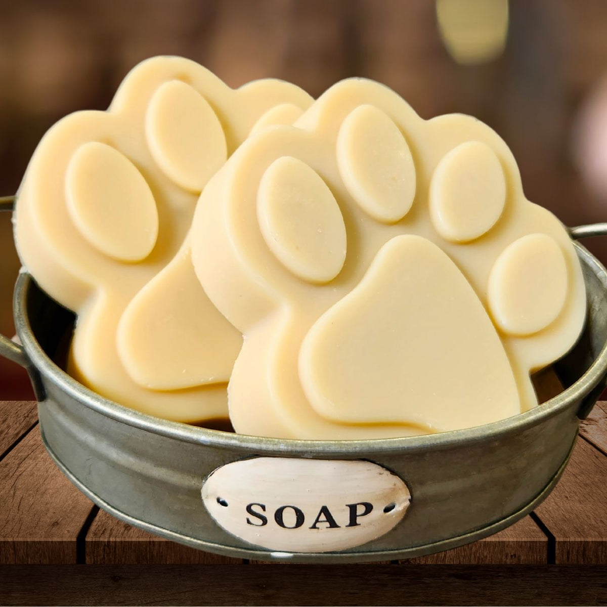 Fern Valley Soap natural goat milk dog shampoo bar with Big Paw label, showcasing a creamy soap bar for canine skincare.