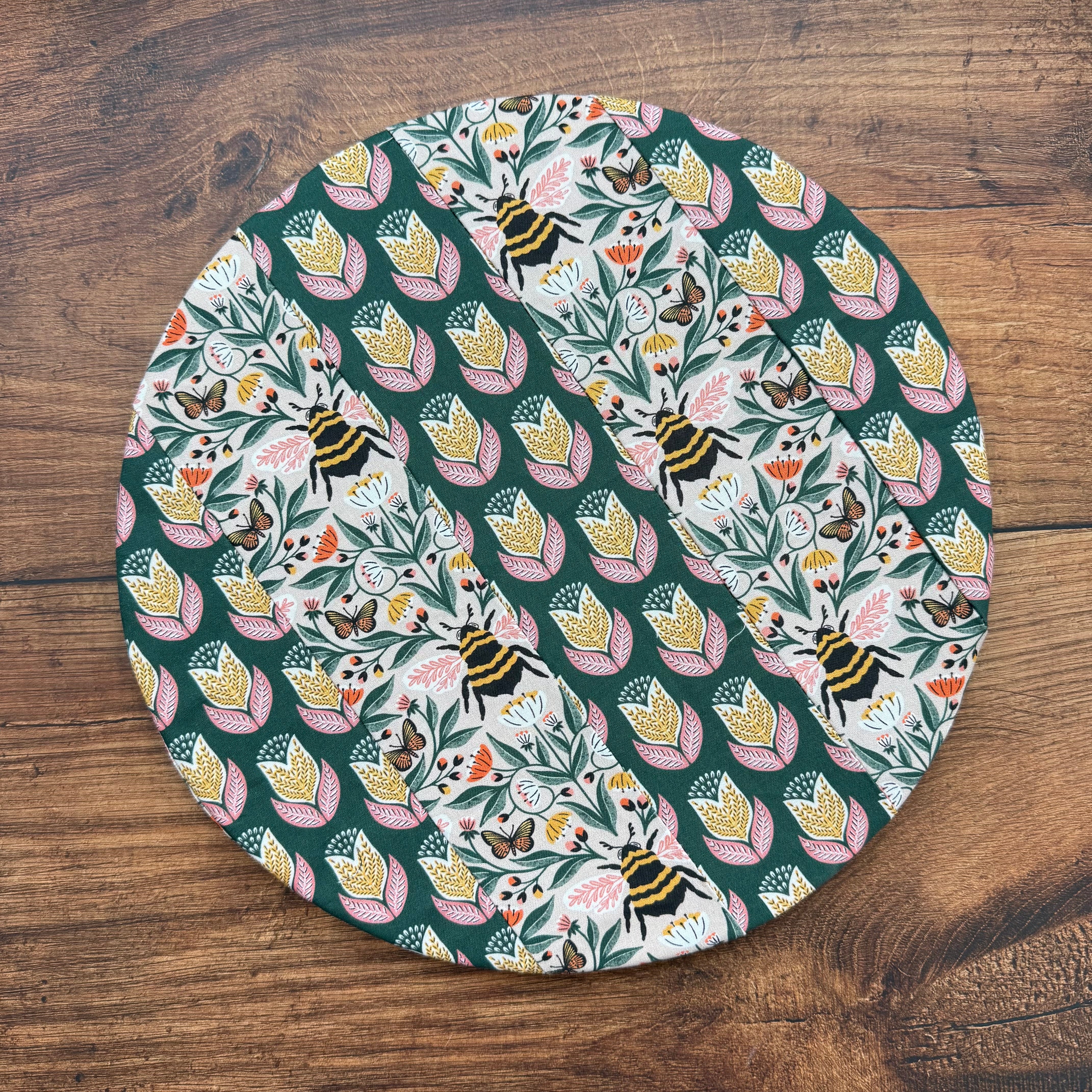 Medium bowl and banneton covers from Five Oaks Farm, featuring autumn mushroom and tiny mushroom designs for bread proofing.
