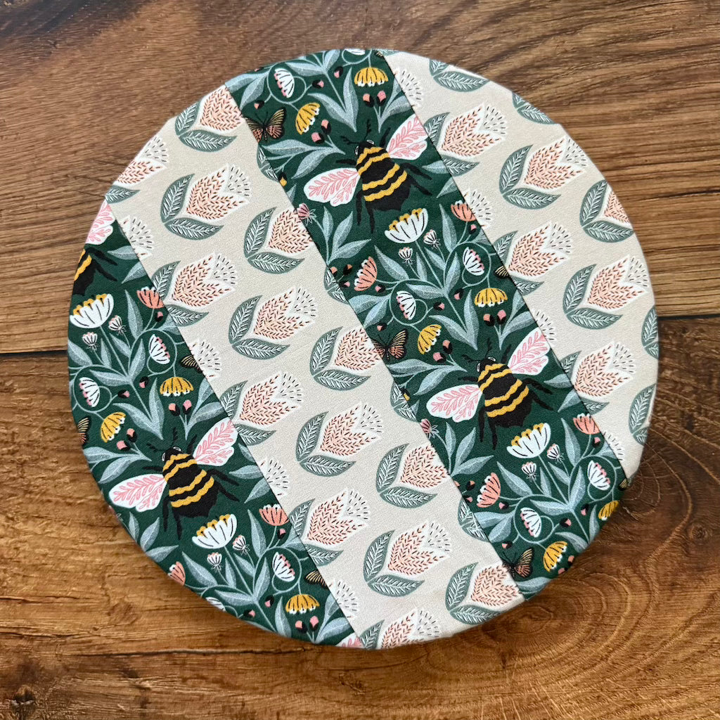 Small mushroom-shaped bowl and Banneton covers from Five Oaks Farm, featuring autumn-themed designs for baking and bread proofing.