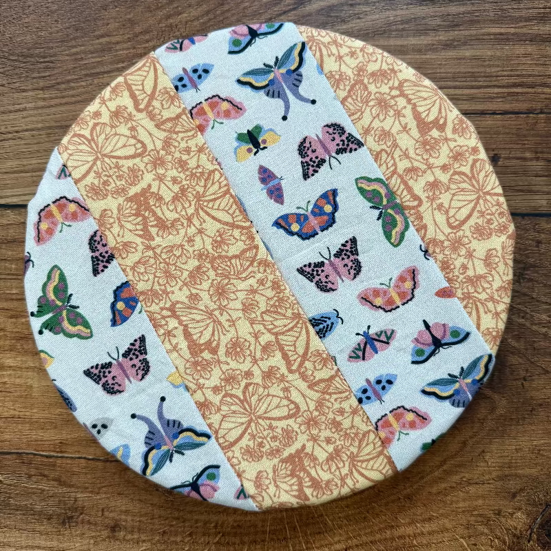 Small bowl and banneton covers from Five Oaks Farm, featuring autumn mushroom designs and natural farmhouse style.