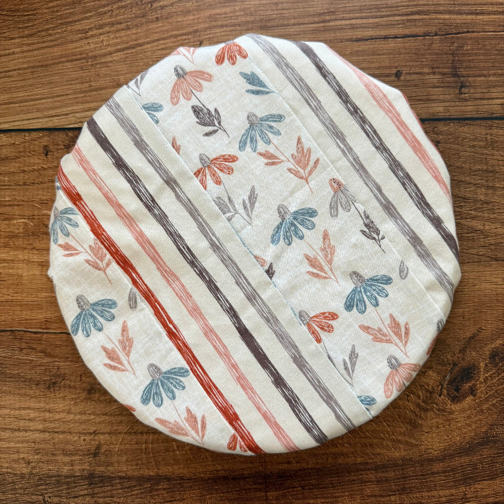 Small bowl and banneton covers from Five Oaks Farm, featuring autumn mushroom design, perfect for bread baking and proofing.