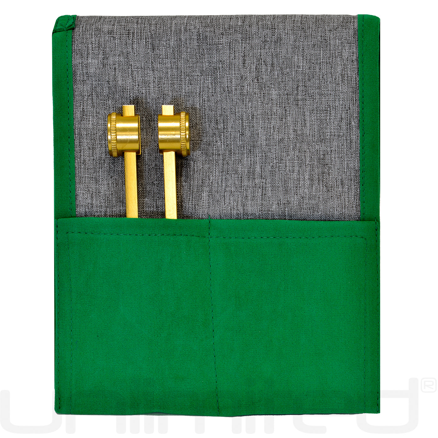 Weighted 432 Hz tuning fork with activator from Gongs Unlimited, used for sound healing and vibrational therapy.