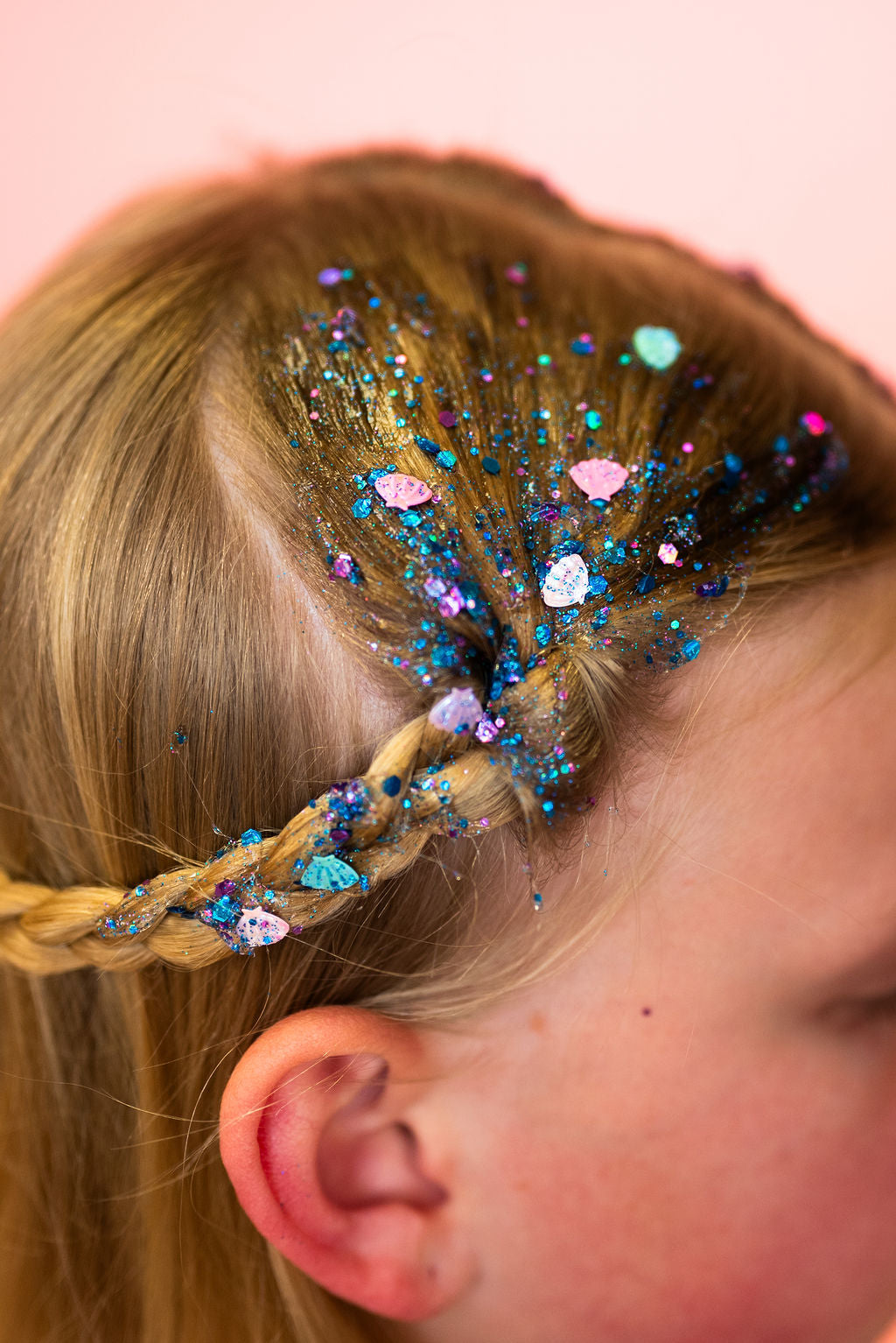 Mermaid Hair Glitter headband by Gussy Up Bow Co. featuring shimmering glitter and colorful mermaid-inspired design.