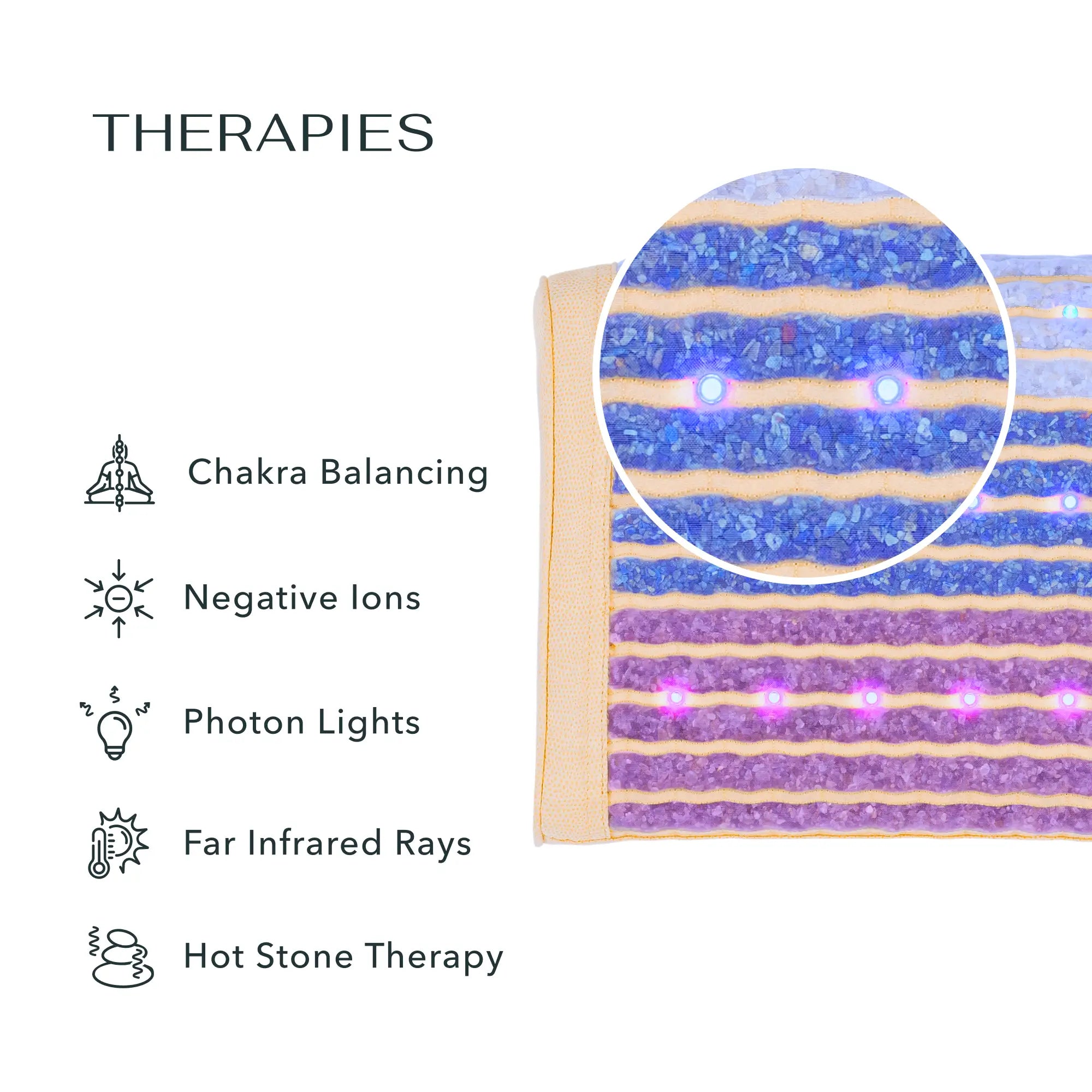 HealthyLine Rainbow Chakra Series Pillow showcasing vibrant rainbow-colored fabric and ergonomic design for chakra alignment.