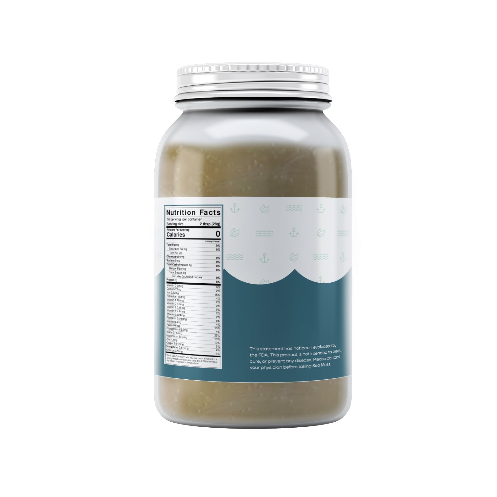 Jar of Herbal Vineyards exclusive gold sea moss gel showing the golden-colored gel inside a clear glass jar.