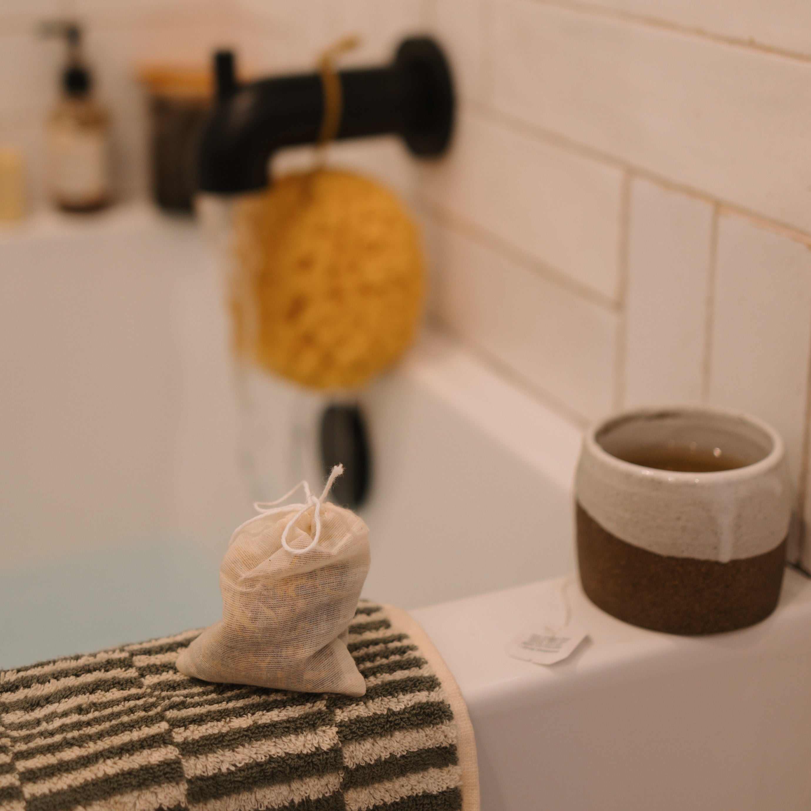 Herbal sitz bath by Honeybee Hippie designed for postpartum recovery, featuring natural herbs in a soothing soak.