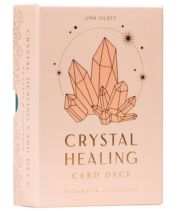 Crystal Healing Card Deck by Insight Editions featuring colorful, illustrated cards for spiritual and wellness practices.