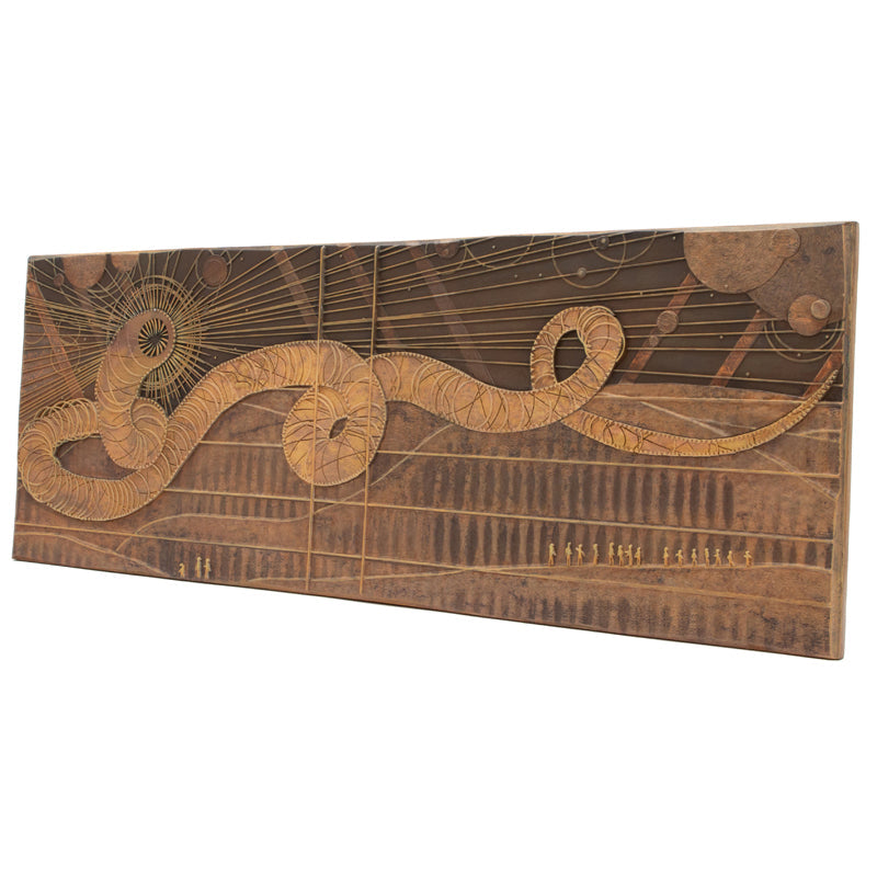 Collector Edition Dune Sandworm stone bas relief by Insight Editions, detailed sculpture of the iconic sandworm from the Dune series.