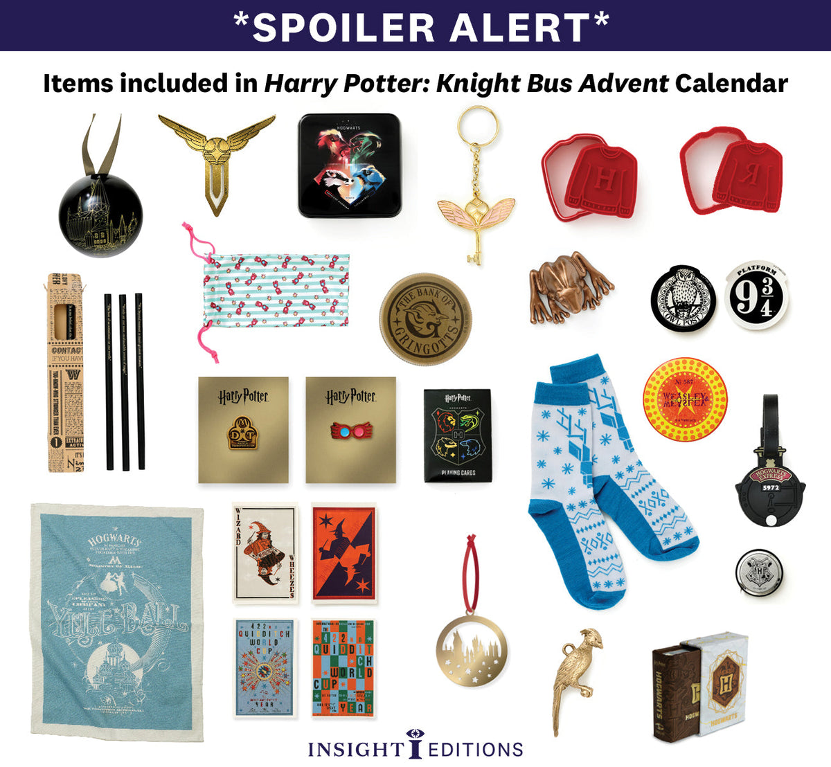 Interior view of the Harry Potter Collector's Advent Calendar by Insight Editions, featuring themed compartments and magical illustrations.