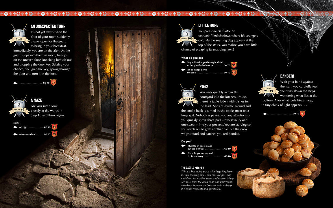 Flexibound "Escape the Medieval Castle" book by Insight Editions, featuring medieval castle illustrations and detailed artwork.